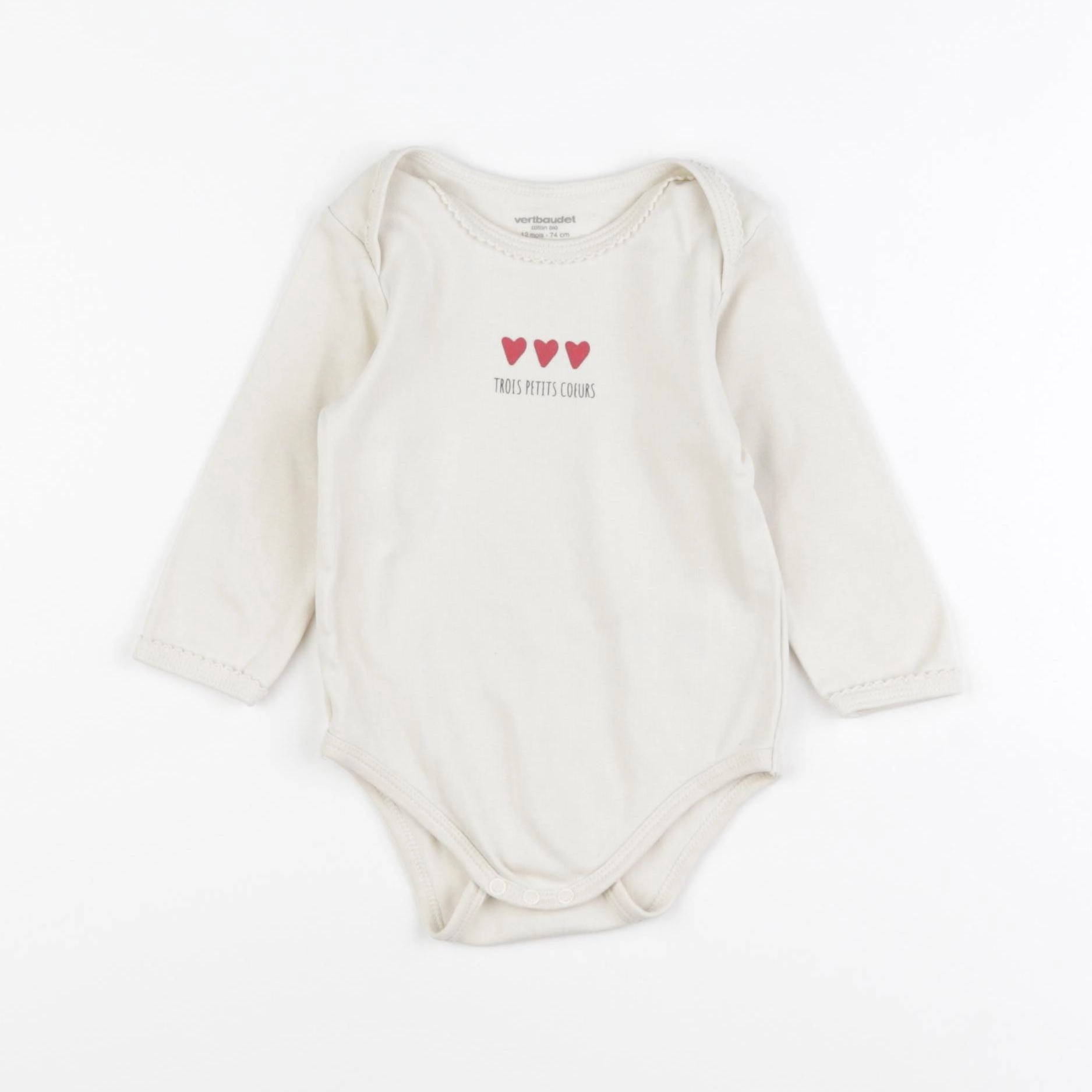 Vertbaudet - body beige - 12 mois