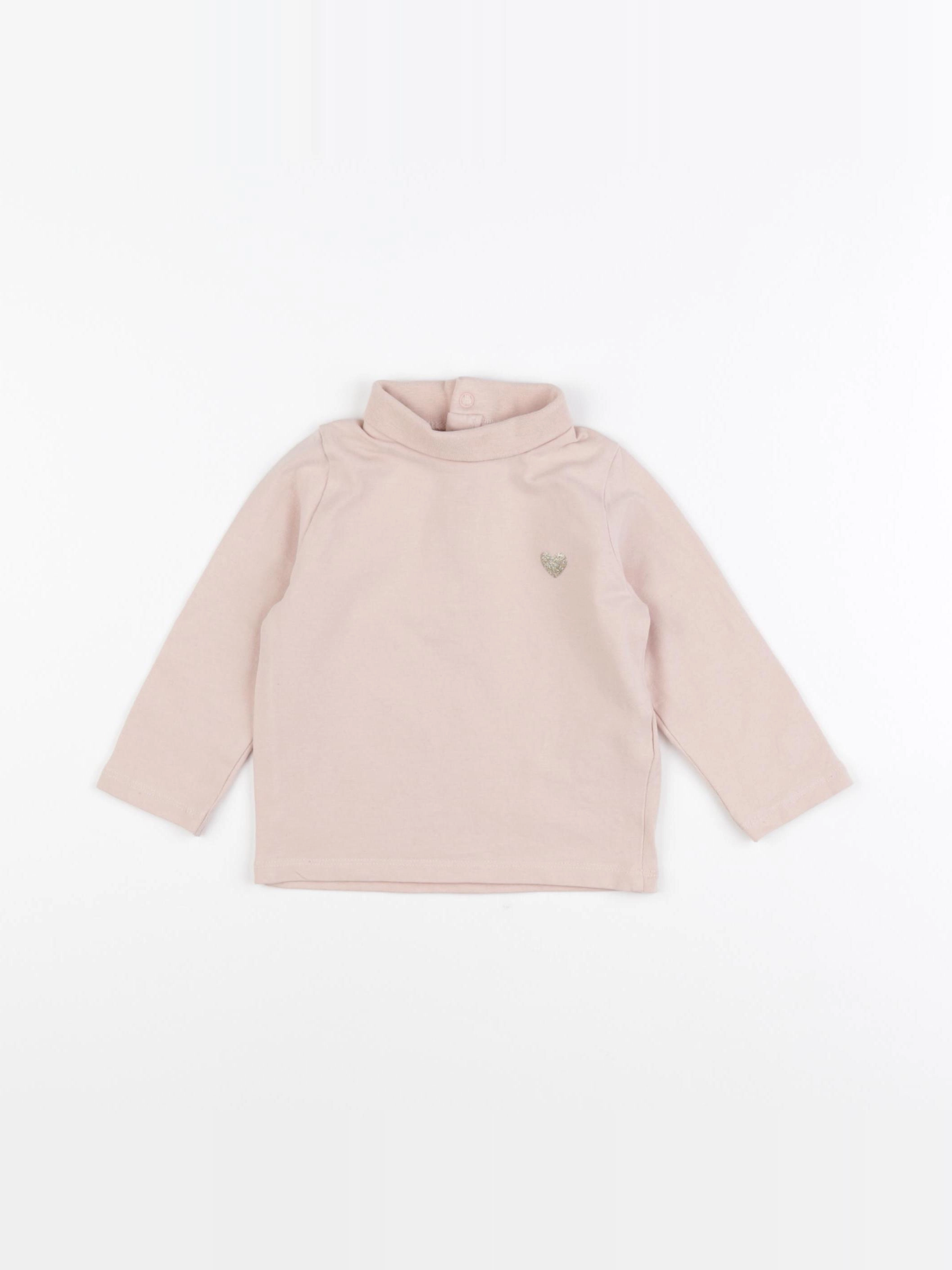 Vertbaudet - sous-pull rose - 9 mois