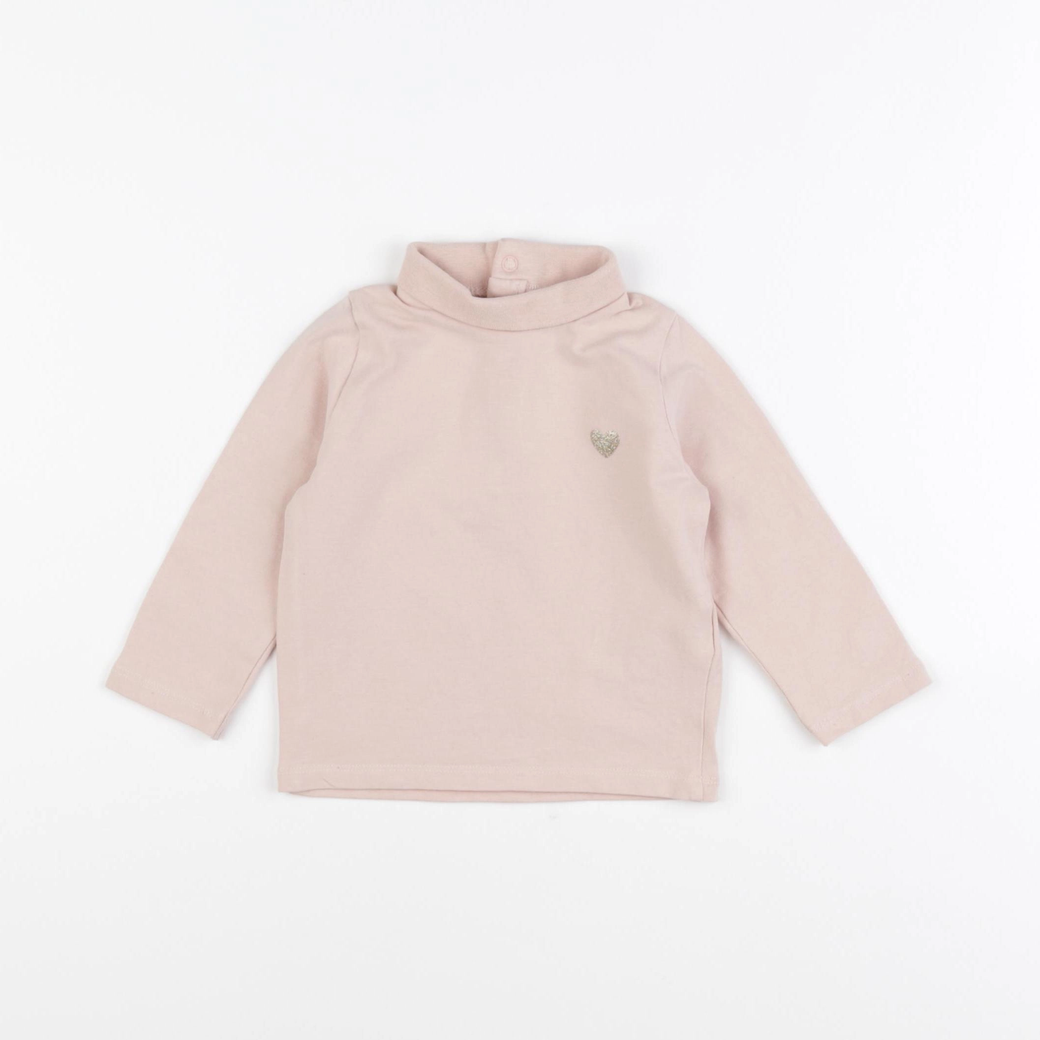 Vertbaudet - sous-pull rose - 9 mois