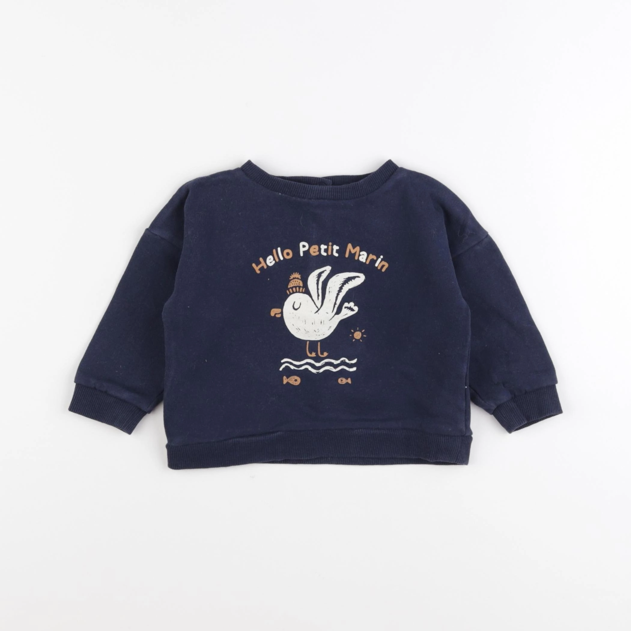 Vertbaudet - sweat bleu - 12 mois