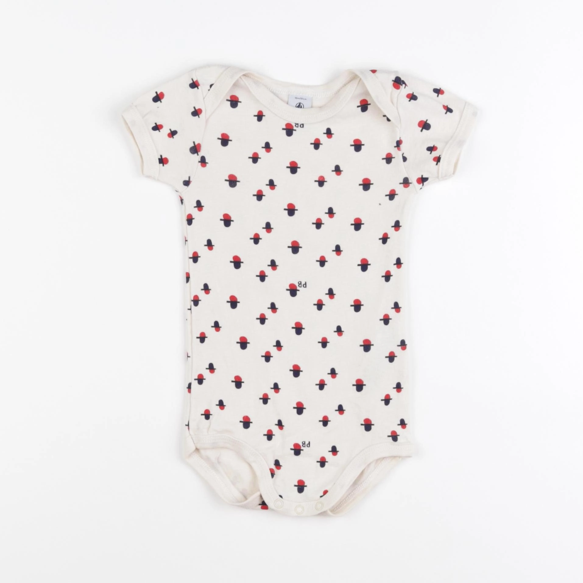 Petit Bateau - body beige, bleu, rouge - 18 mois