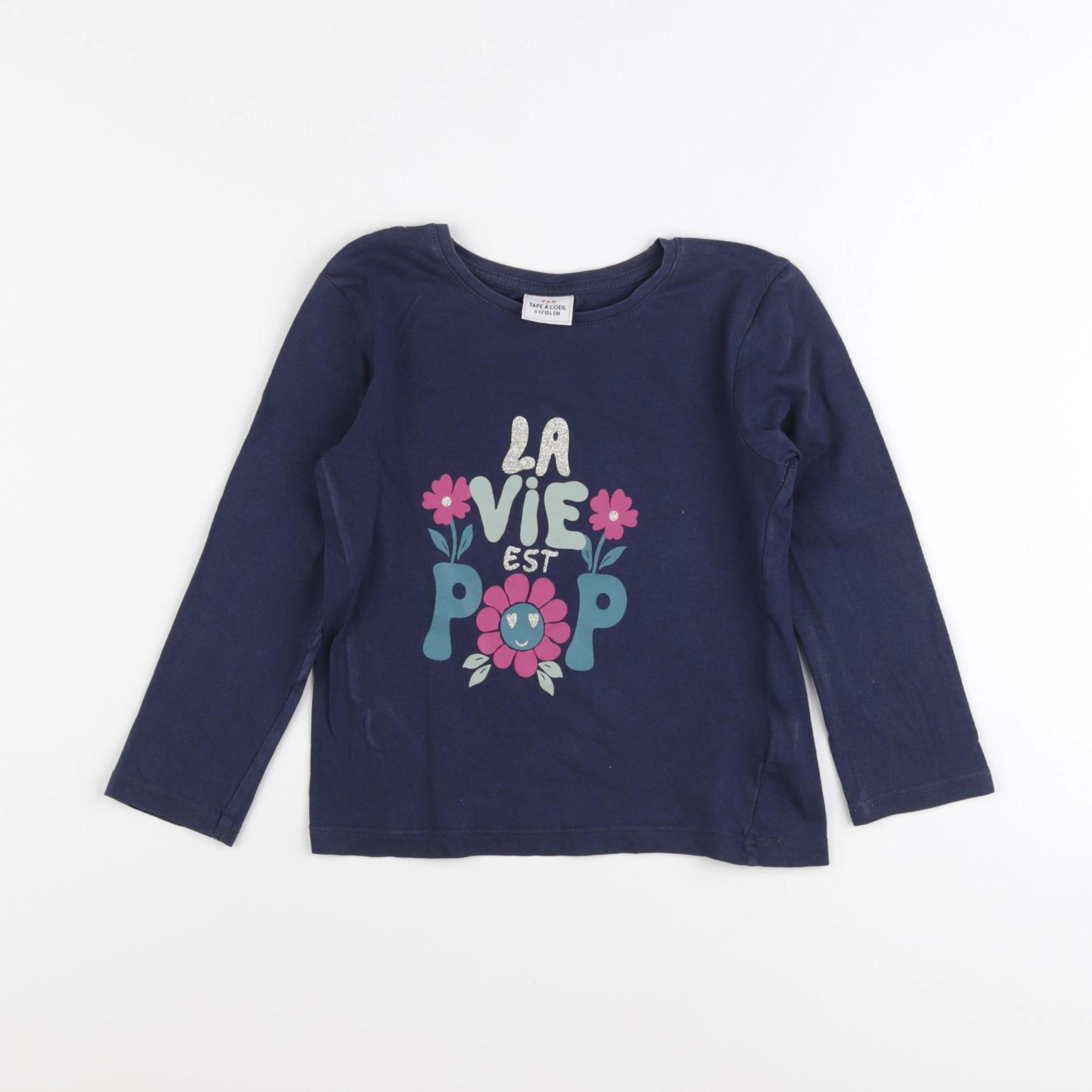 Tape à l'oeil - tee-shirt bleu - 4 ans