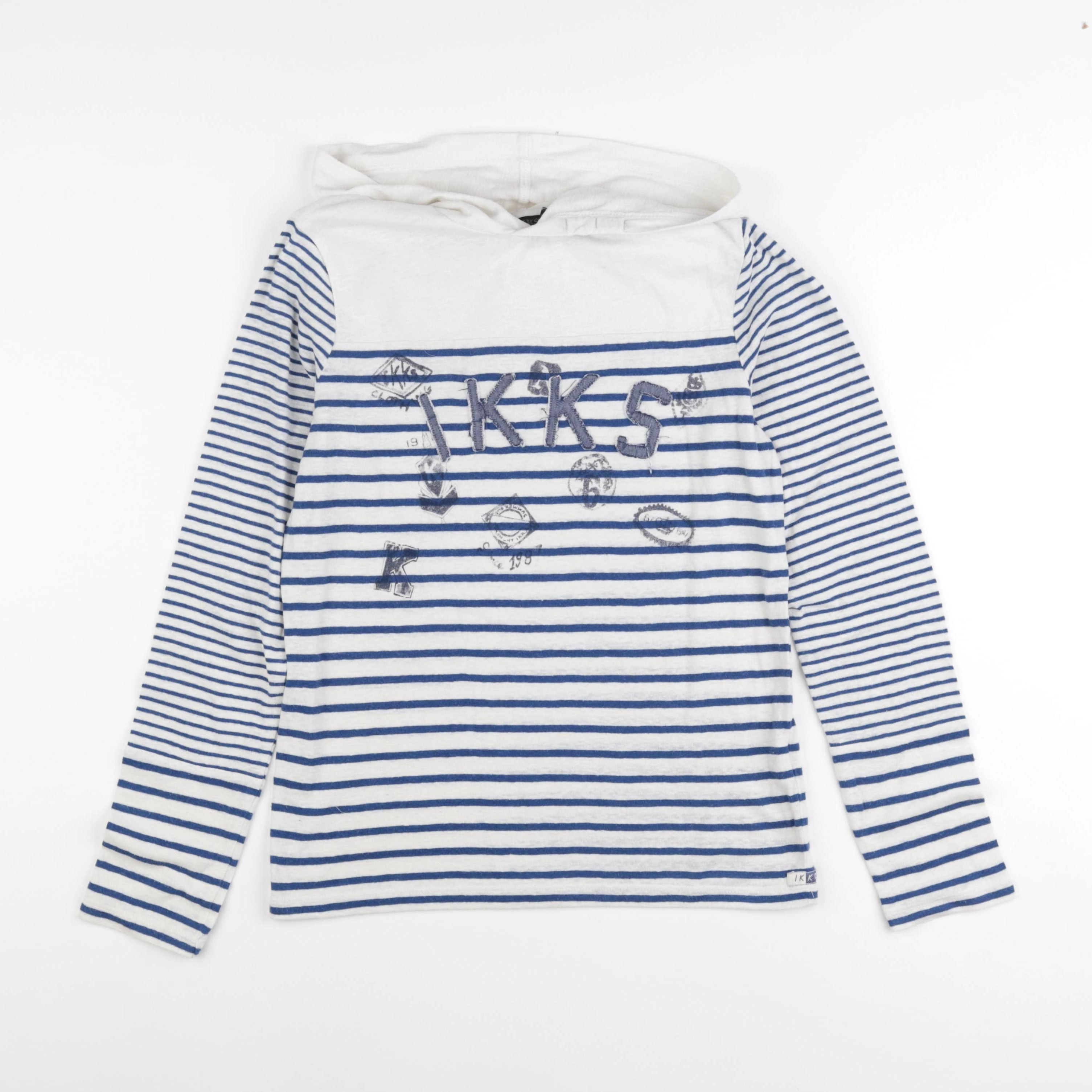IKKS - tee-shirt blanc, bleu - 12 ans