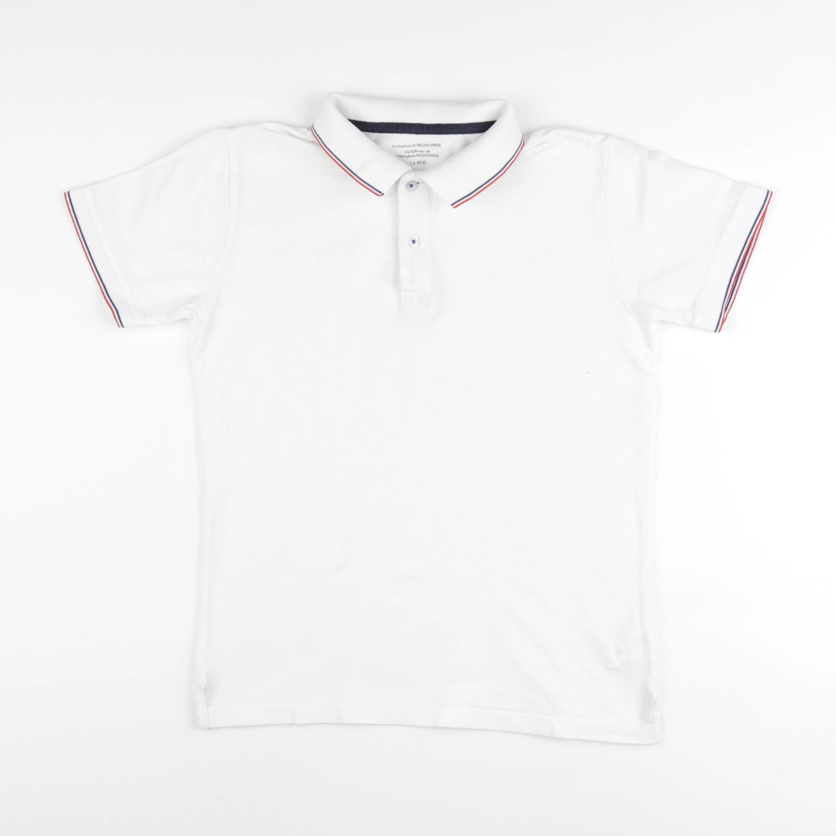 Monoprix - polo blanc - 14 ans