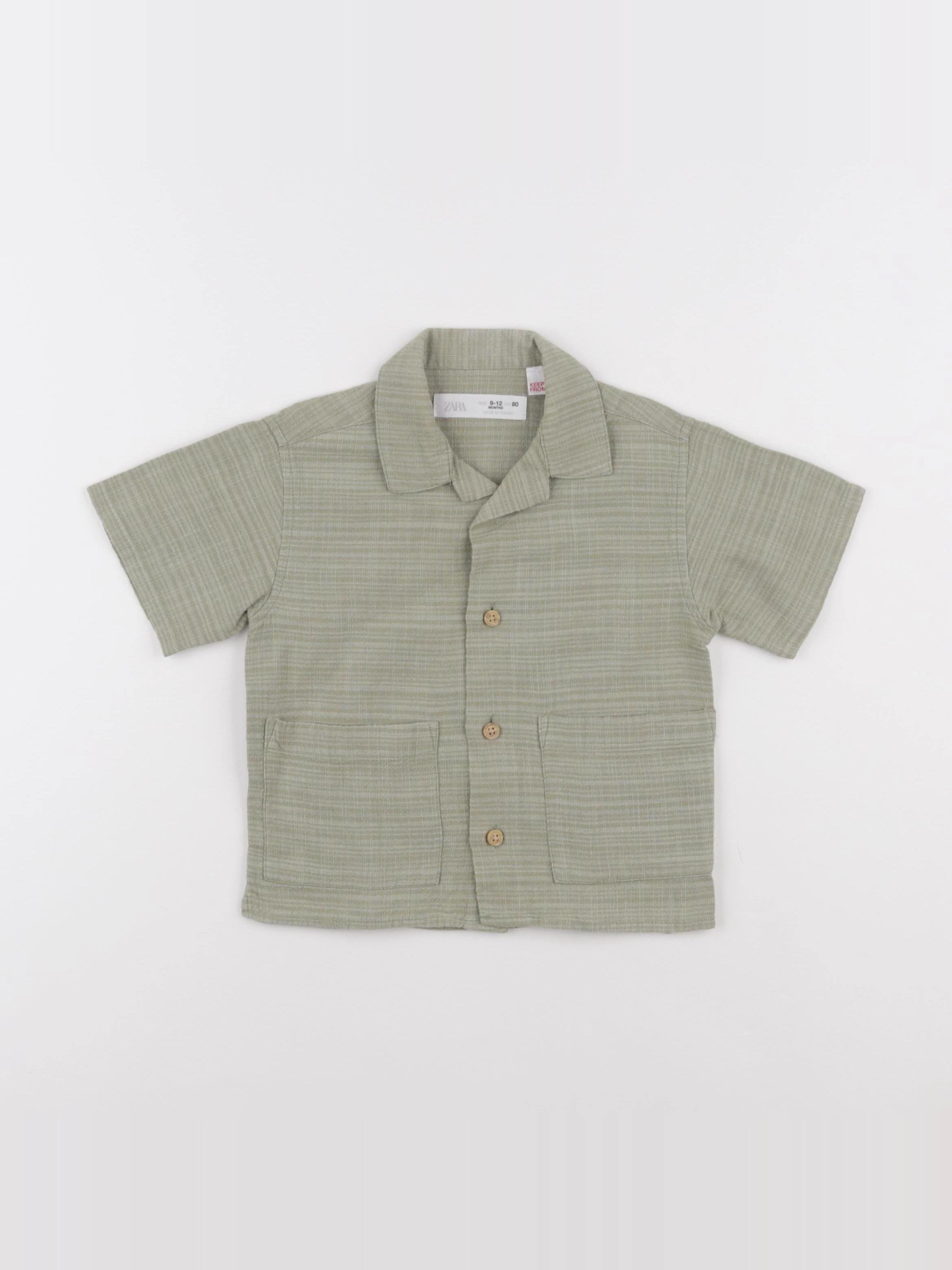 Zara - chemise vert - 9/12 mois