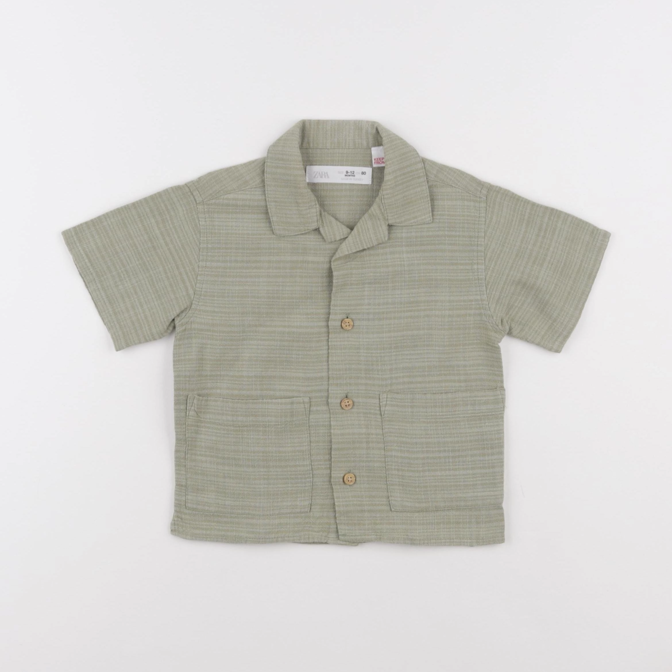Zara - chemise vert - 9/12 mois
