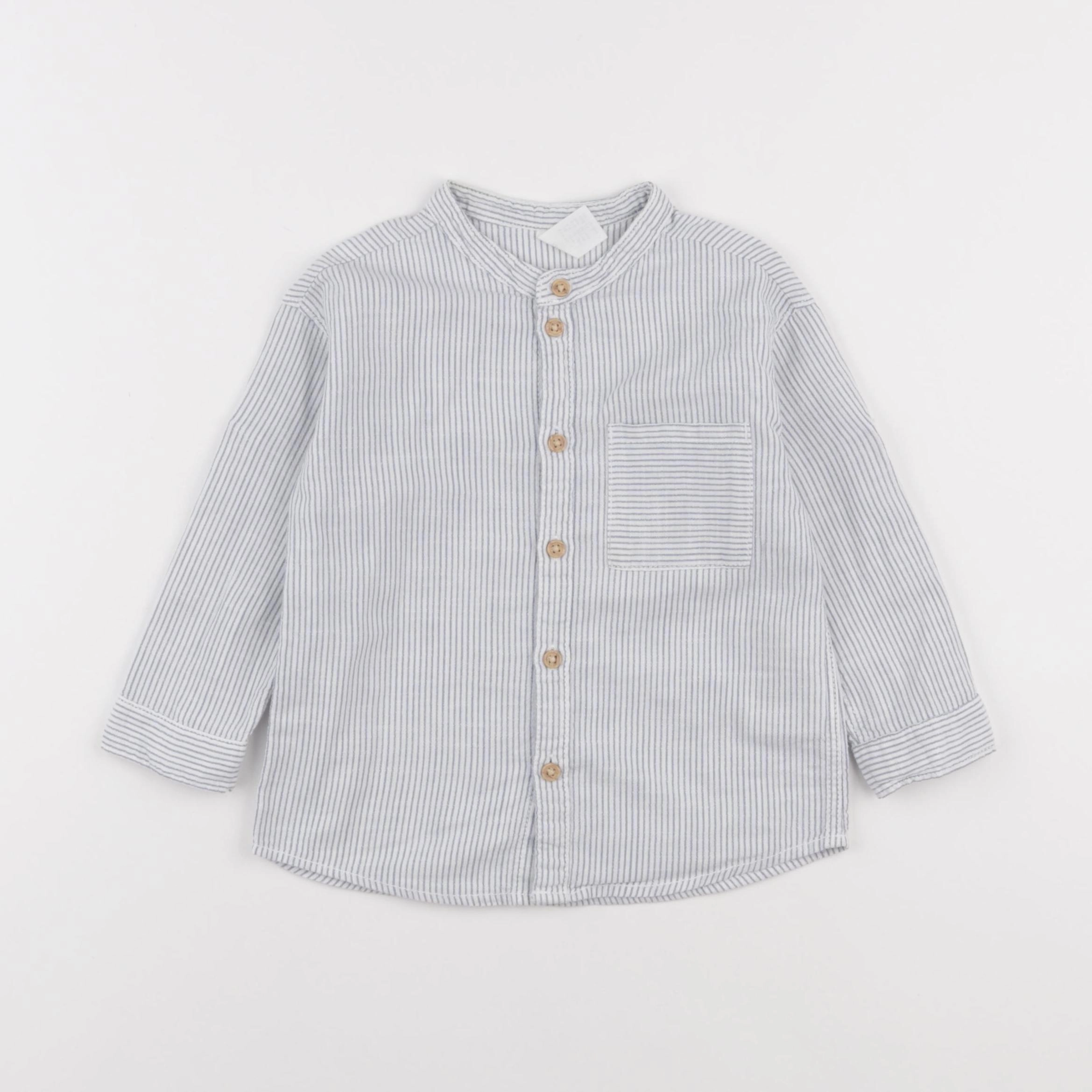 H&M - chemise bleu - 12/18 mois