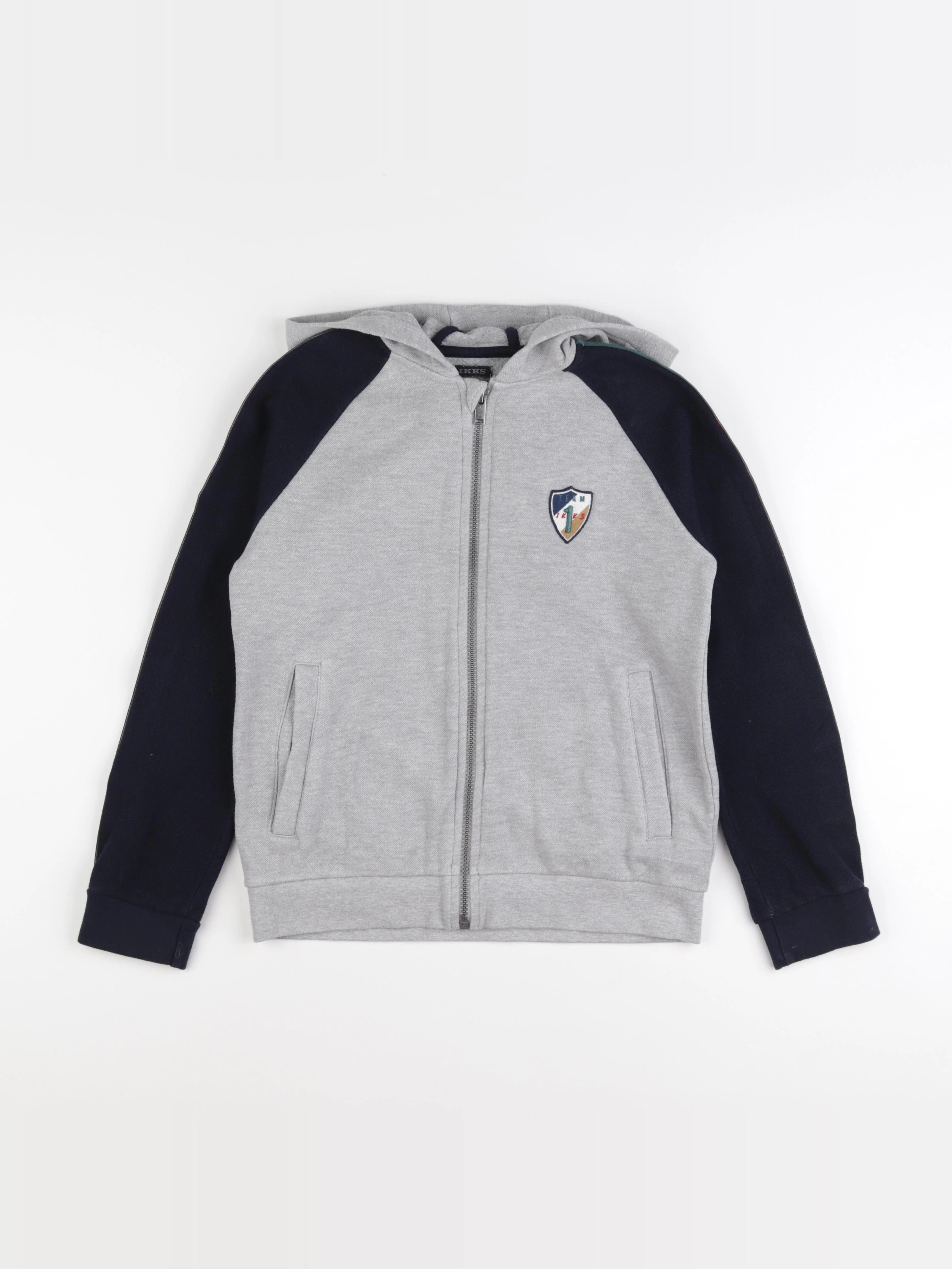 IKKS - sweat gris, bleu - 10 ans