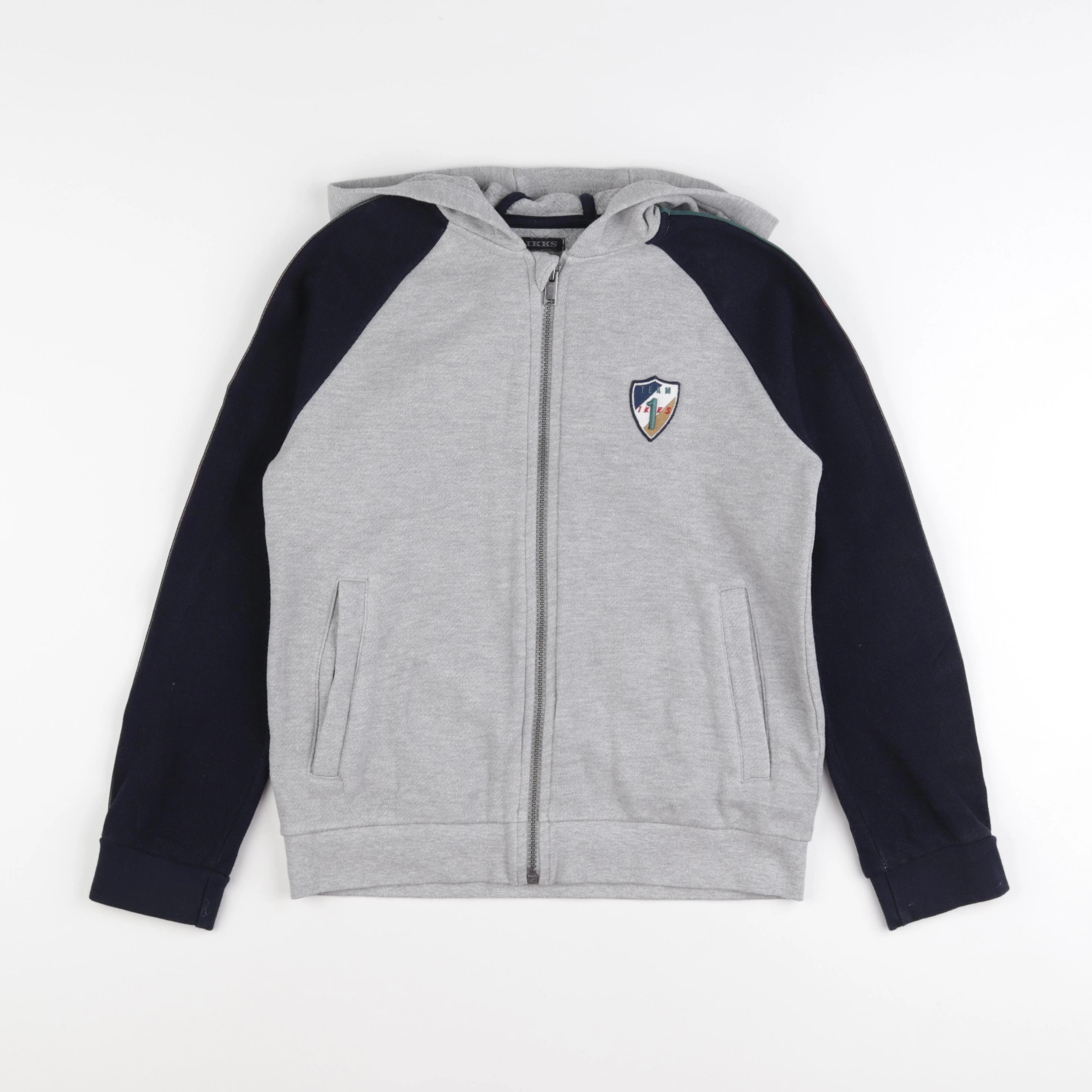 IKKS - sweat gris, bleu - 10 ans