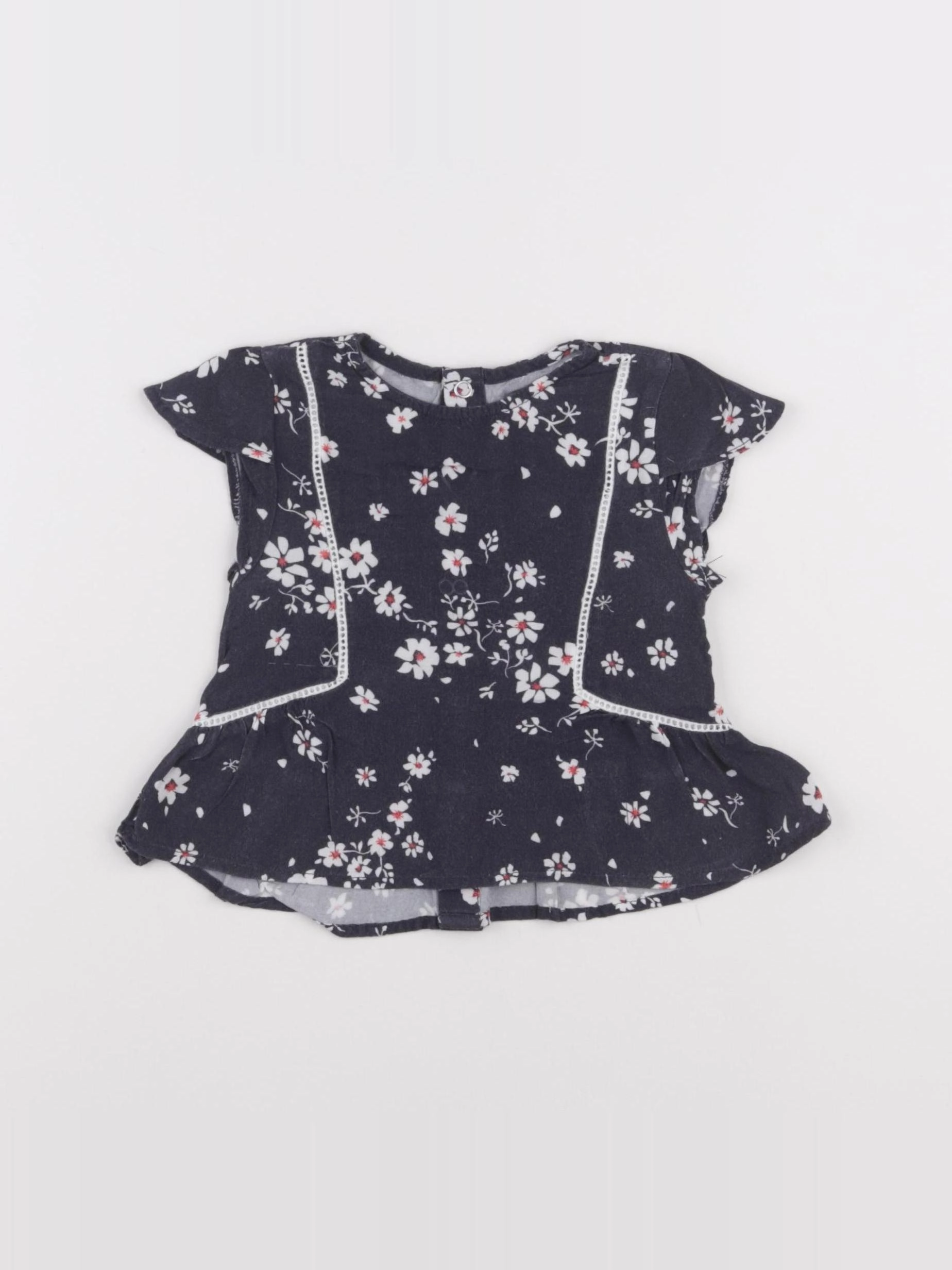 IKKS - blouse bleu - 12 mois