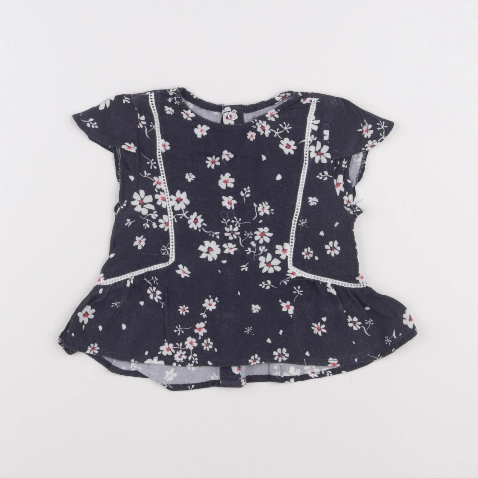 IKKS - blouse bleu - 12 mois