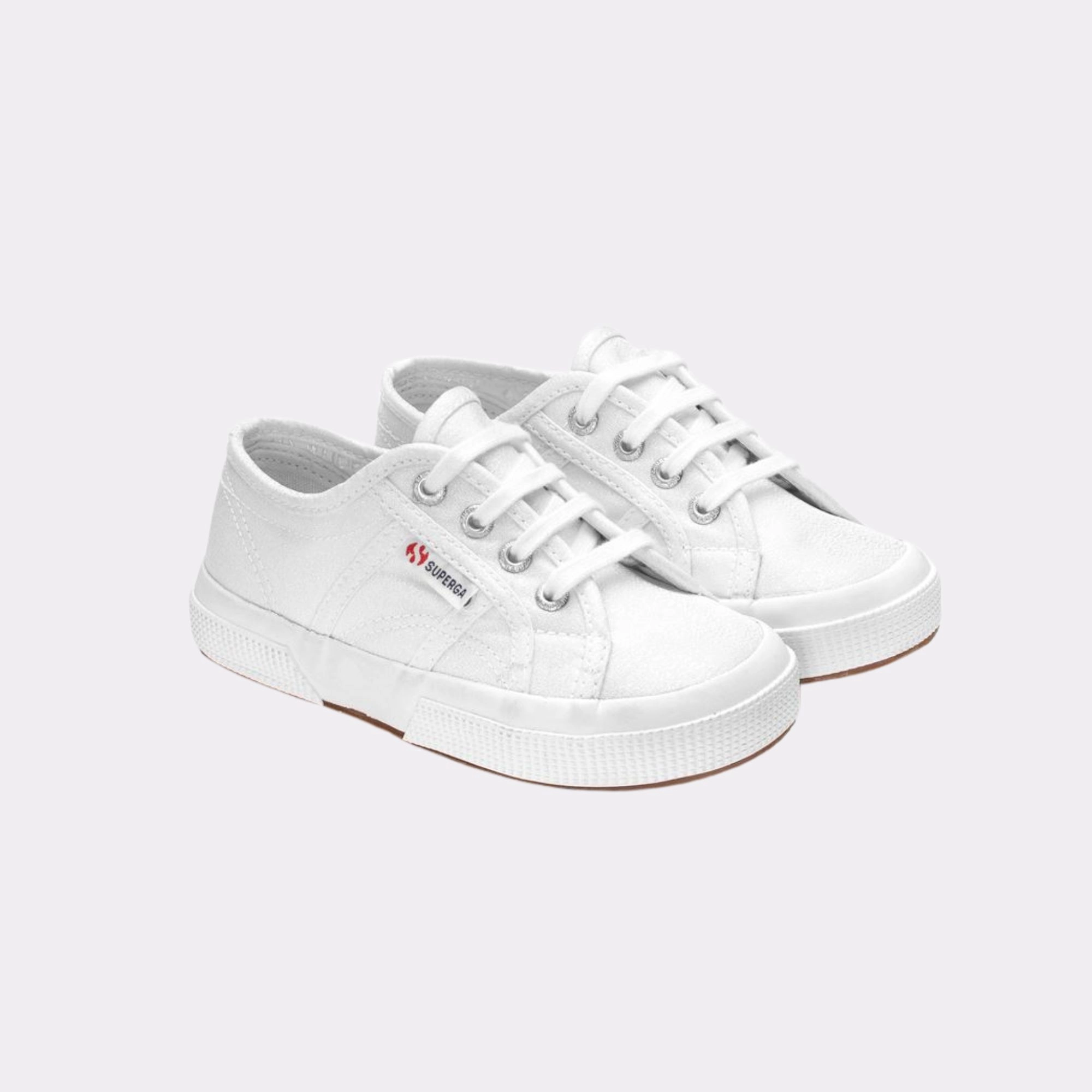 Superga - tennis à lacets blanc reflet argent - pointure 25