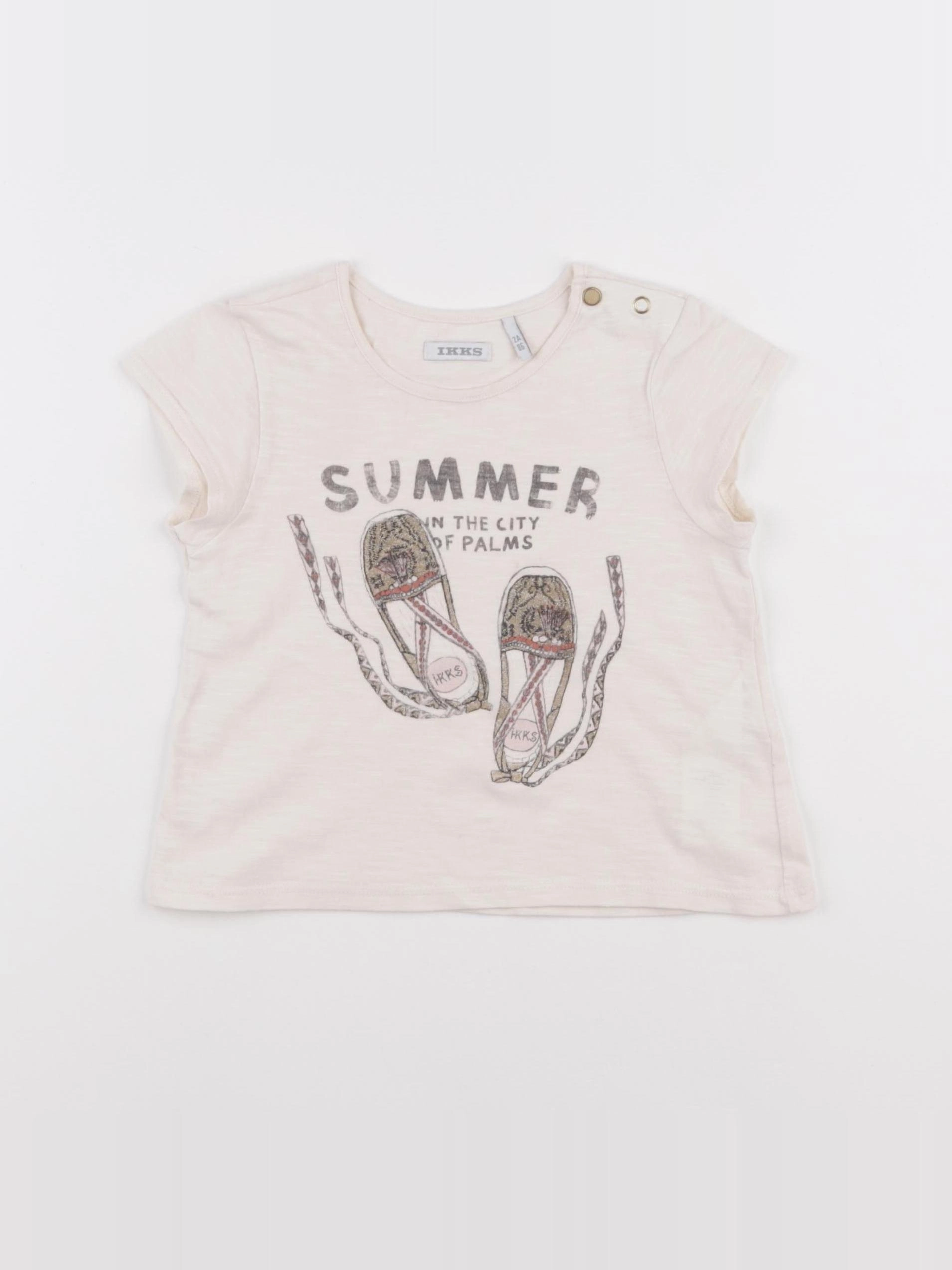 IKKS - tee-shirt beige - 2 ans