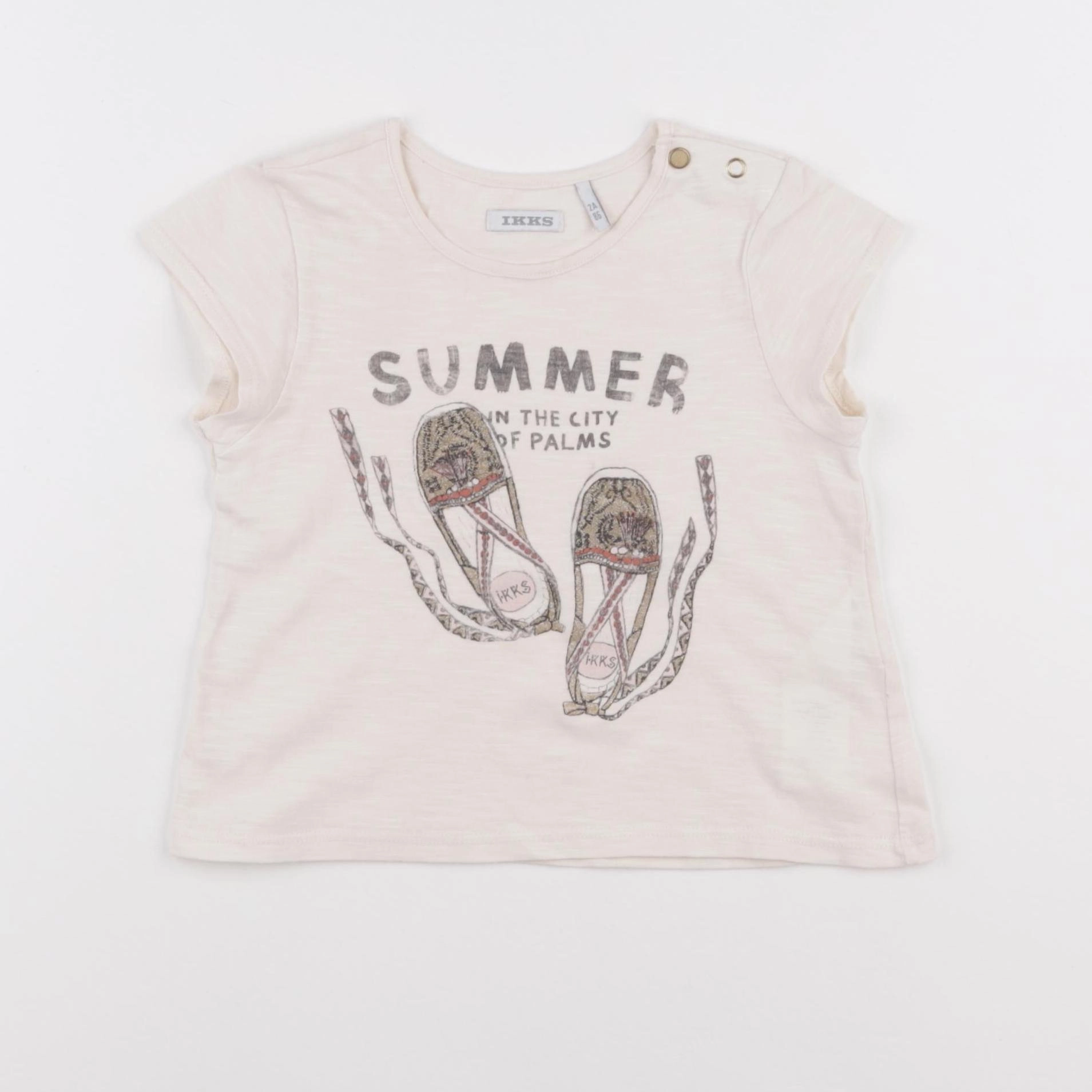 IKKS - tee-shirt beige - 2 ans