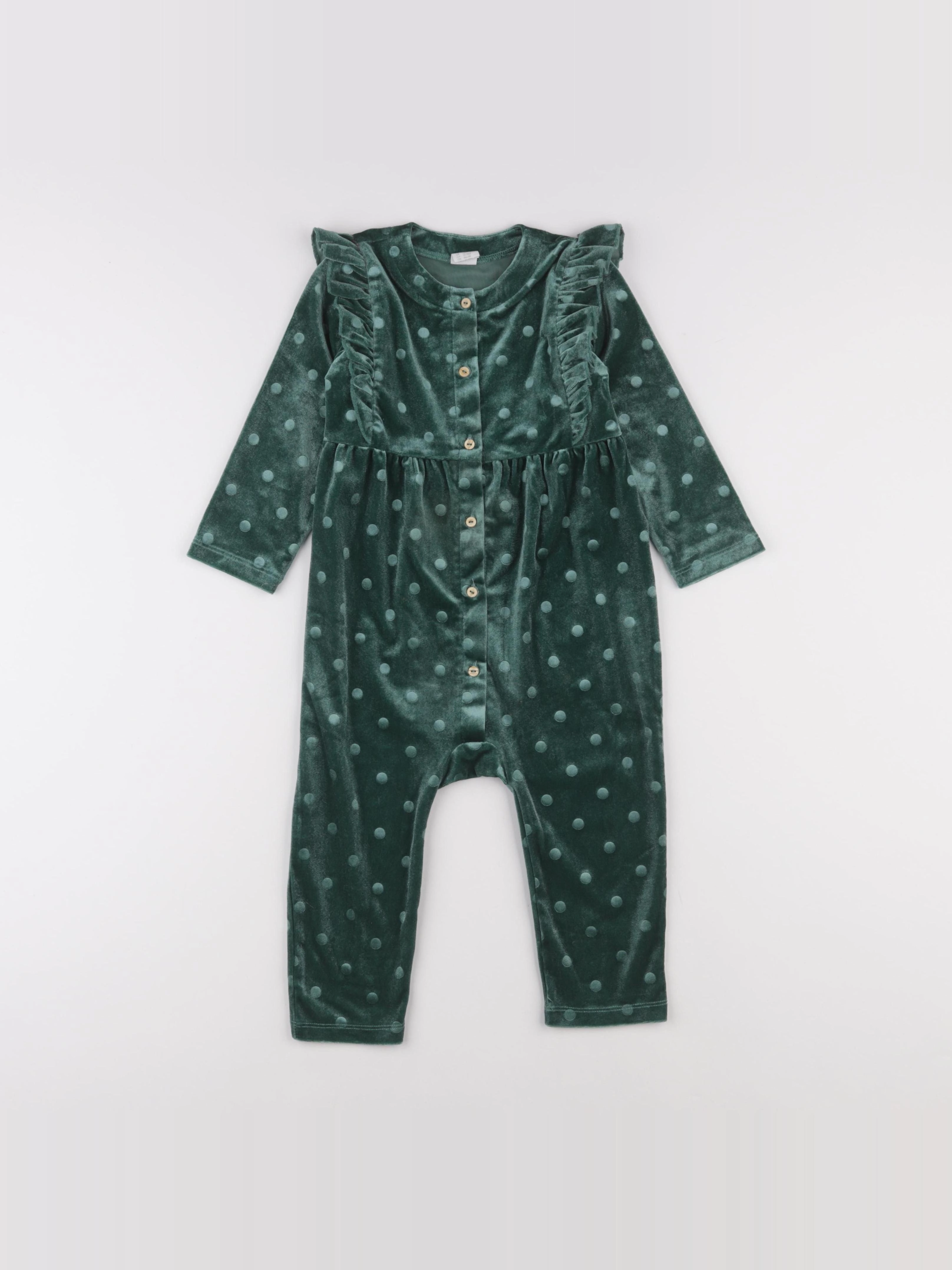 H&M - combinaison vert - 12/18 mois