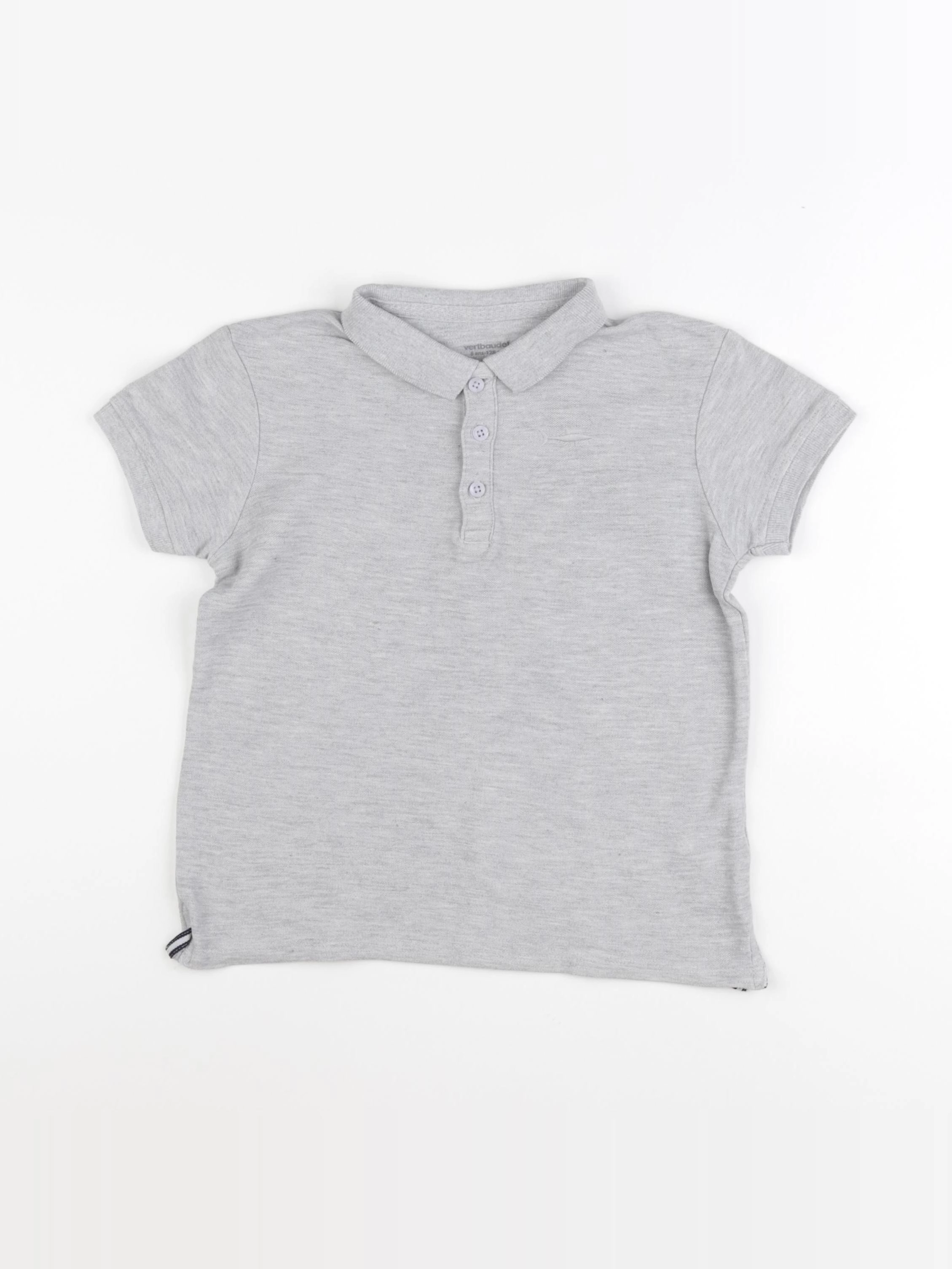 Vertbaudet - polo gris - 8 ans