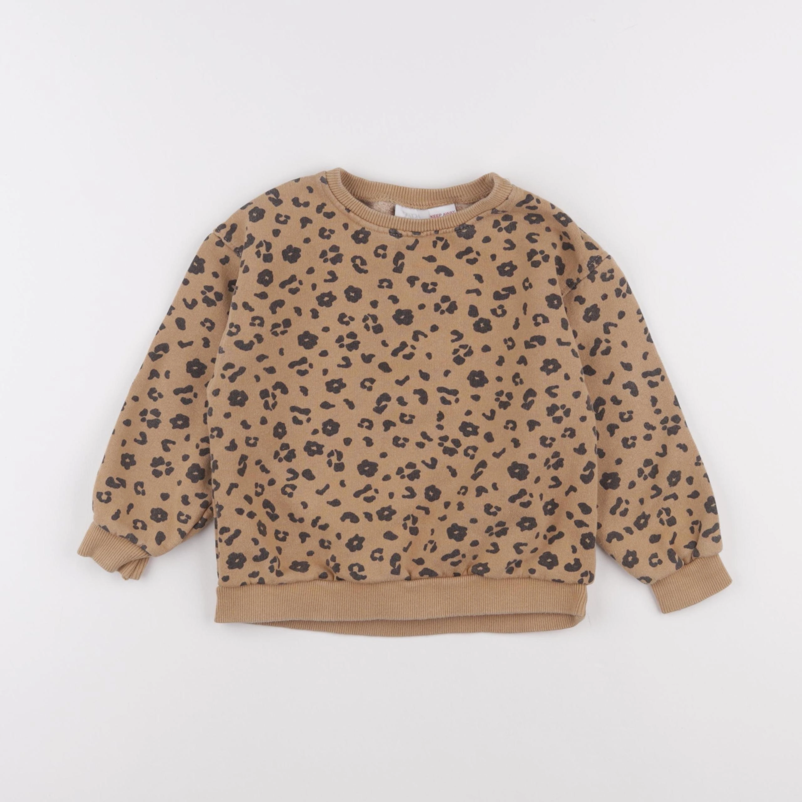Zara - sweat marron - 2/3 ans