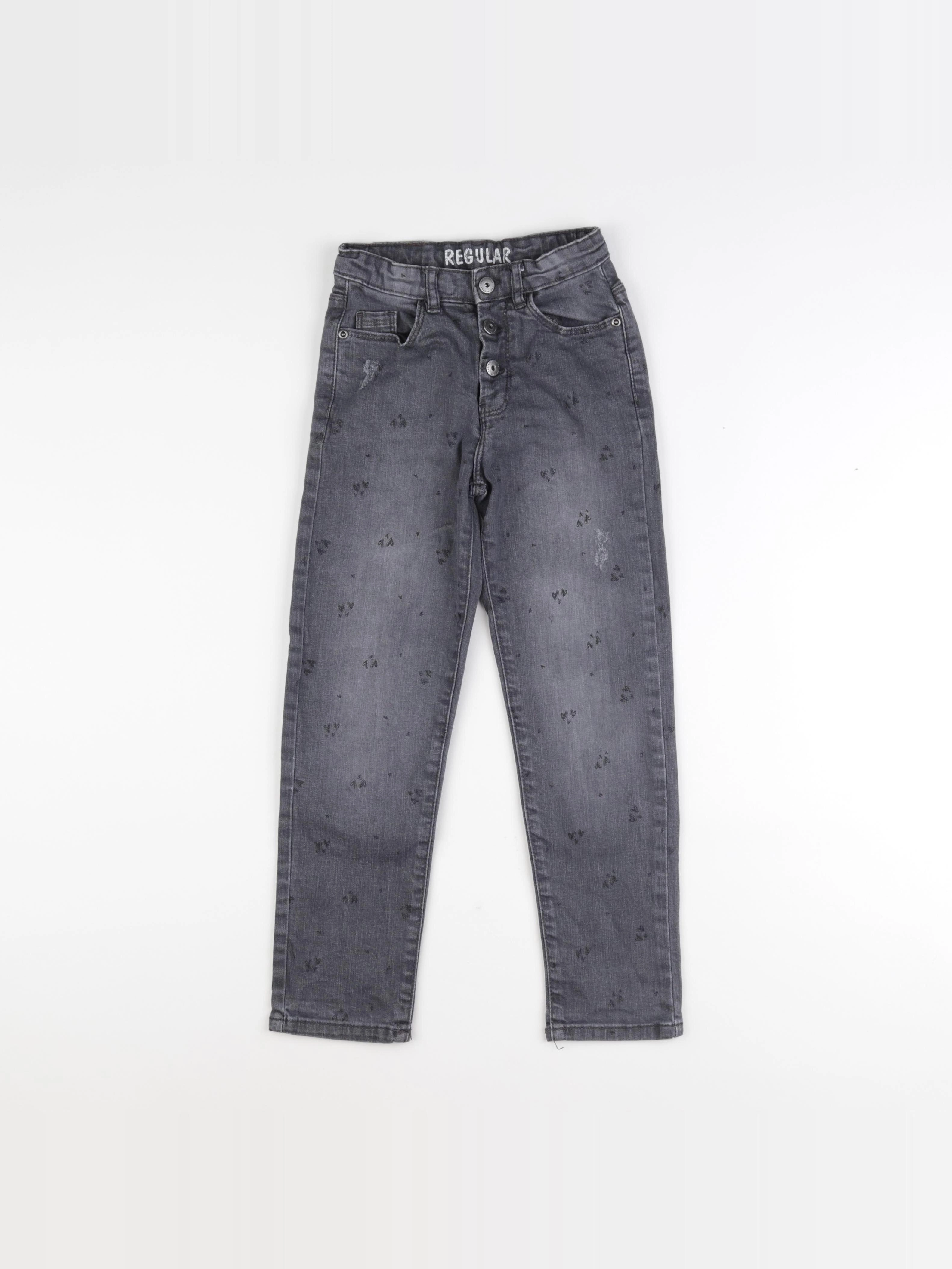 Vertbaudet - jean gris - 7 ans