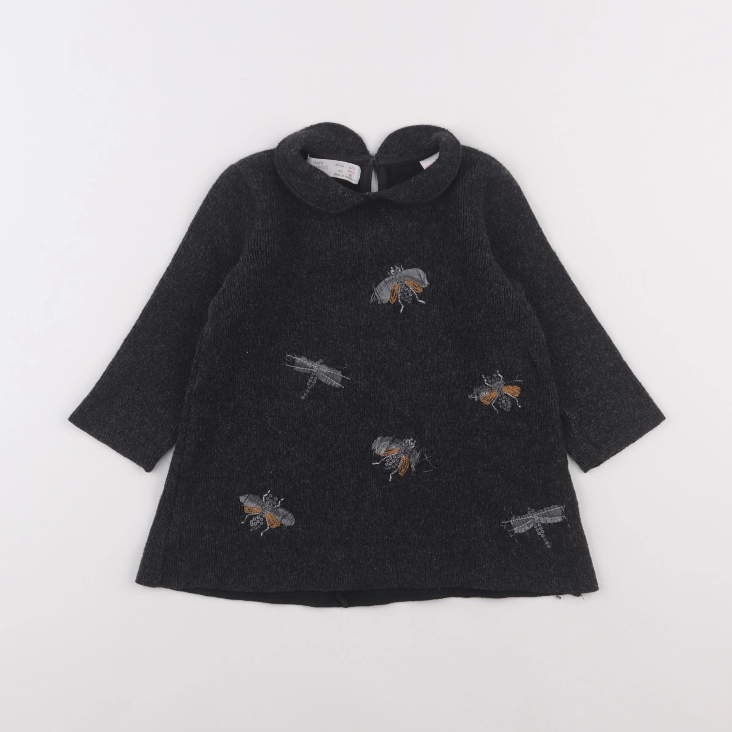 Zara - robe gris - 2/3 ans