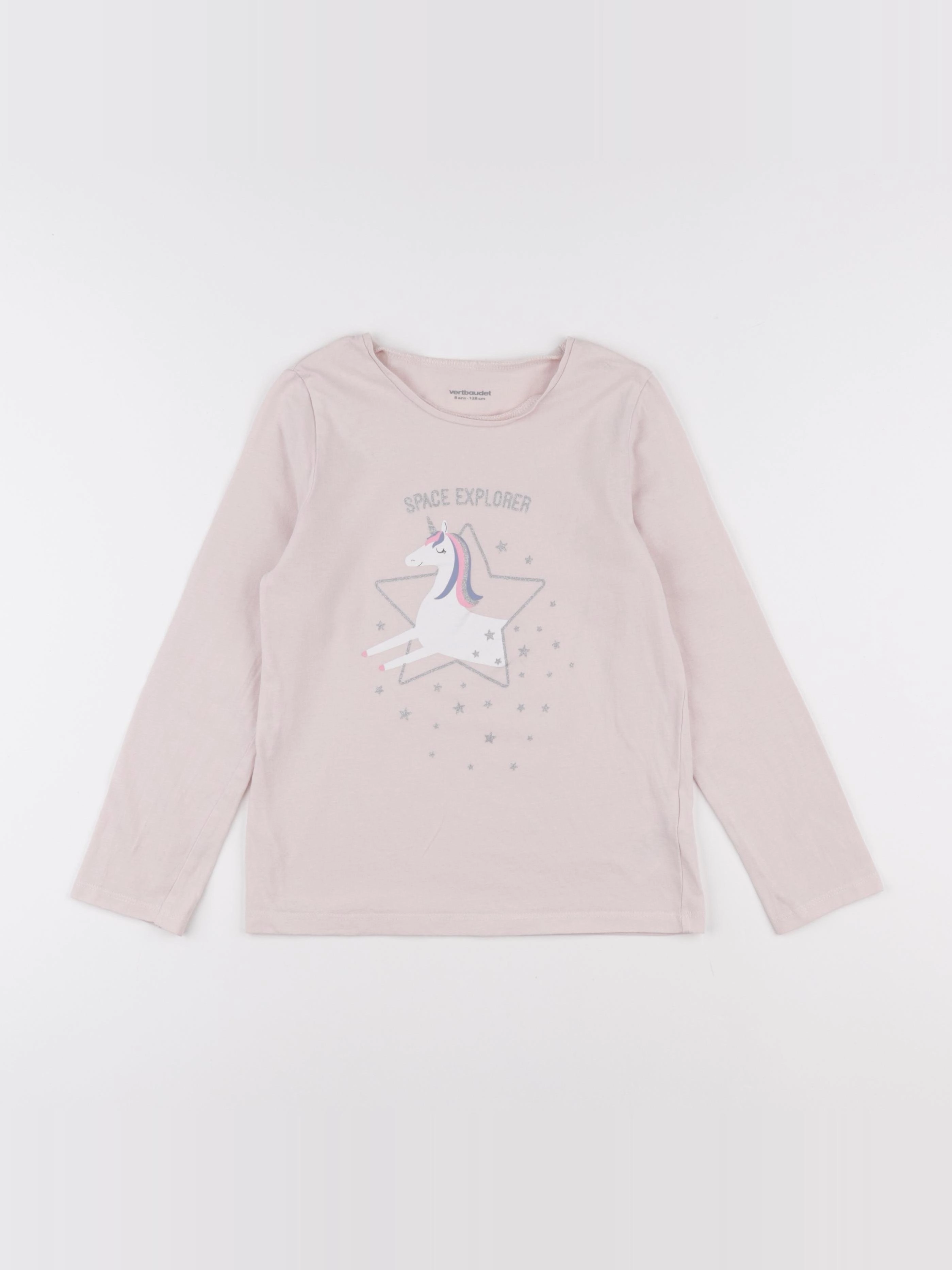 Vertbaudet - tee-shirt rose - 8 ans