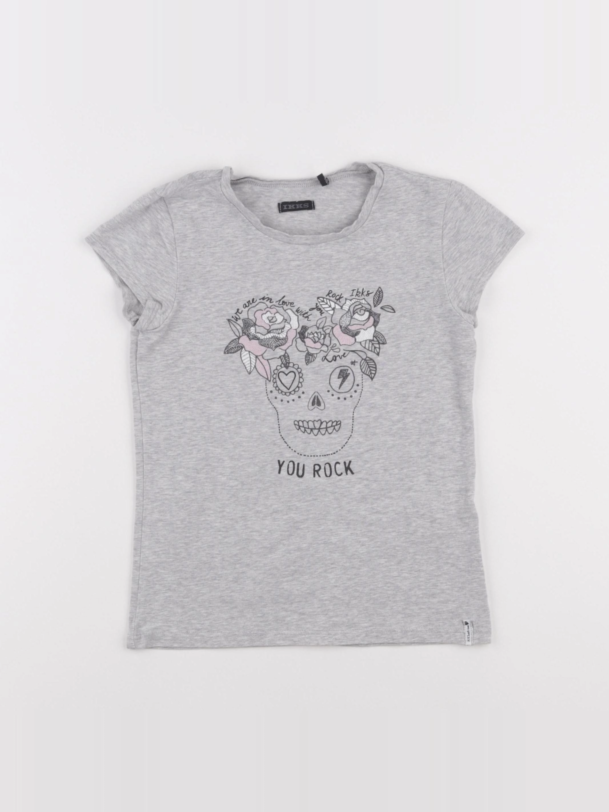 IKKS - tee-shirt gris - 8 ans