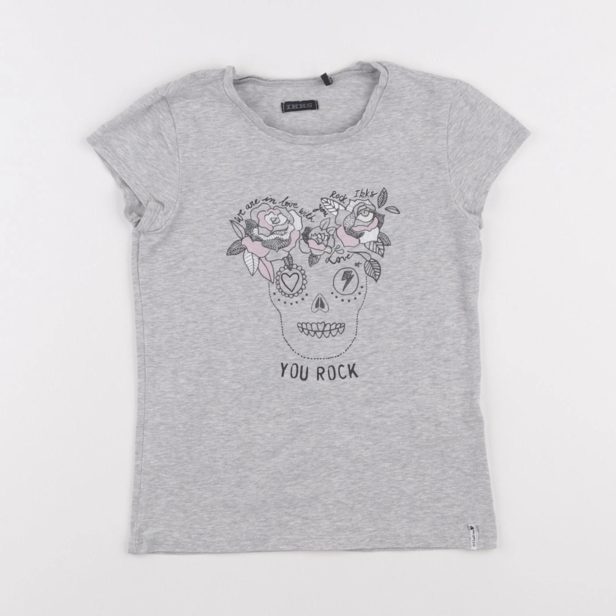 IKKS - tee-shirt gris - 8 ans