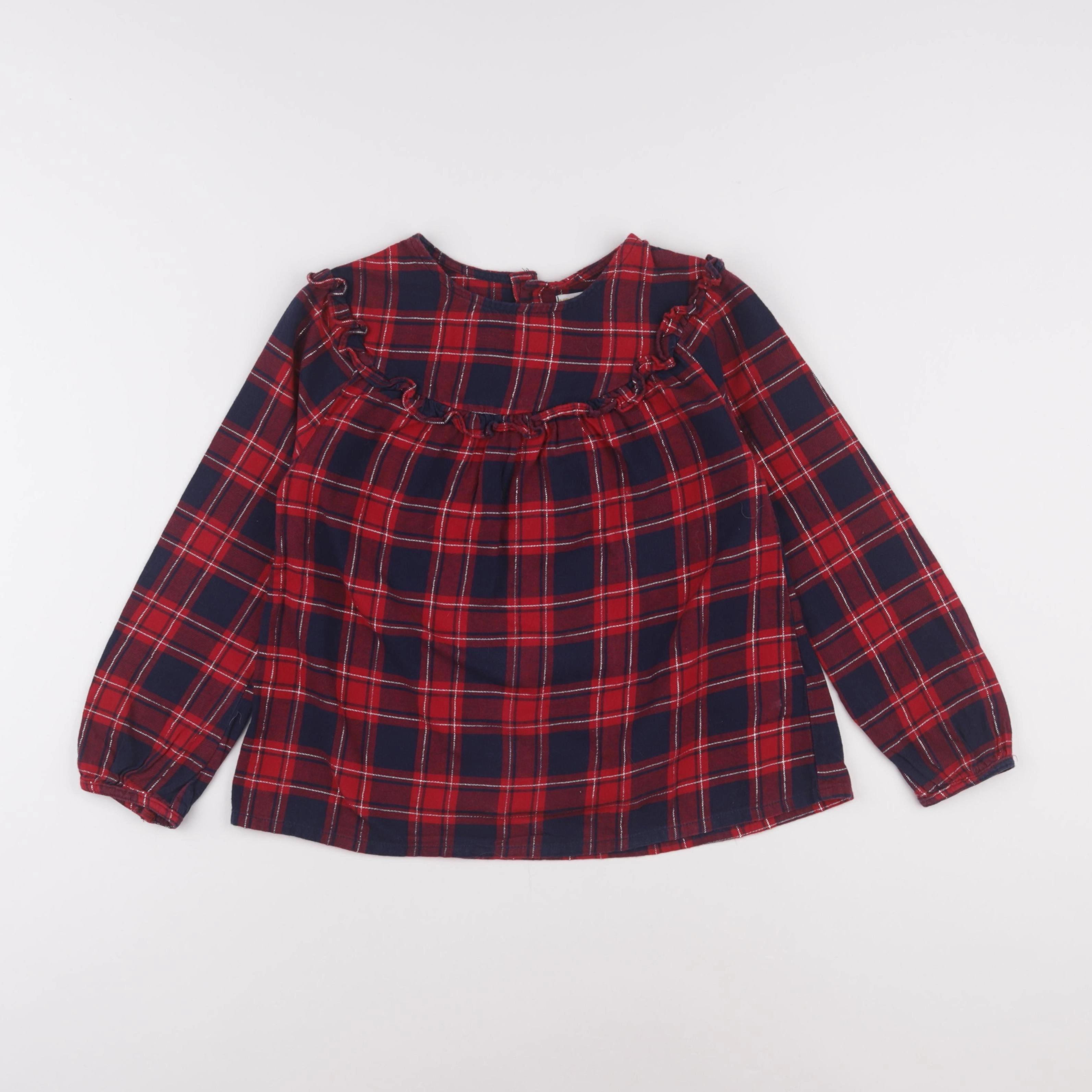 Vertbaudet - blouse rouge, bleu - 8 ans