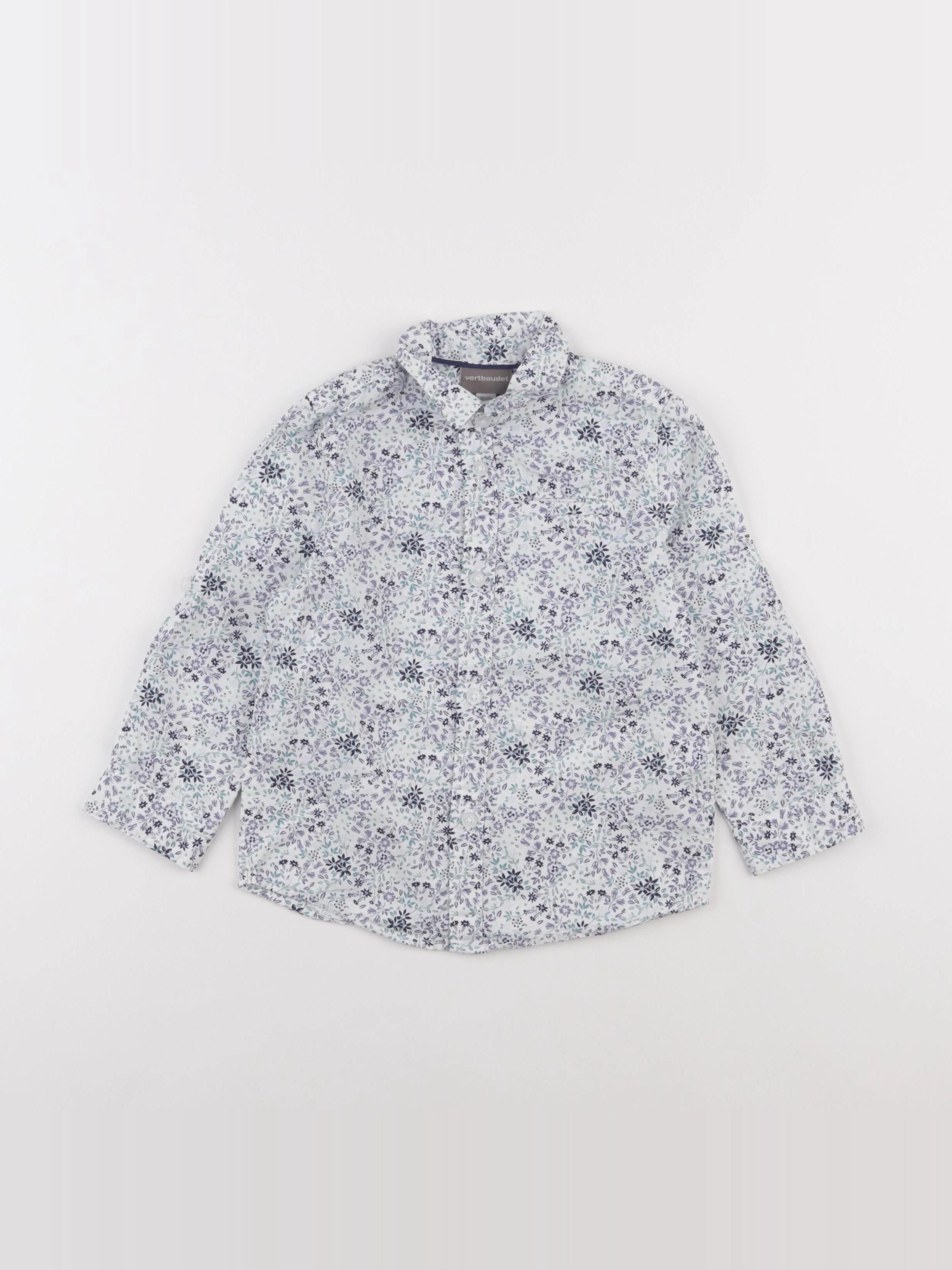 Vertbaudet - chemise blanc, bleu - 3 ans