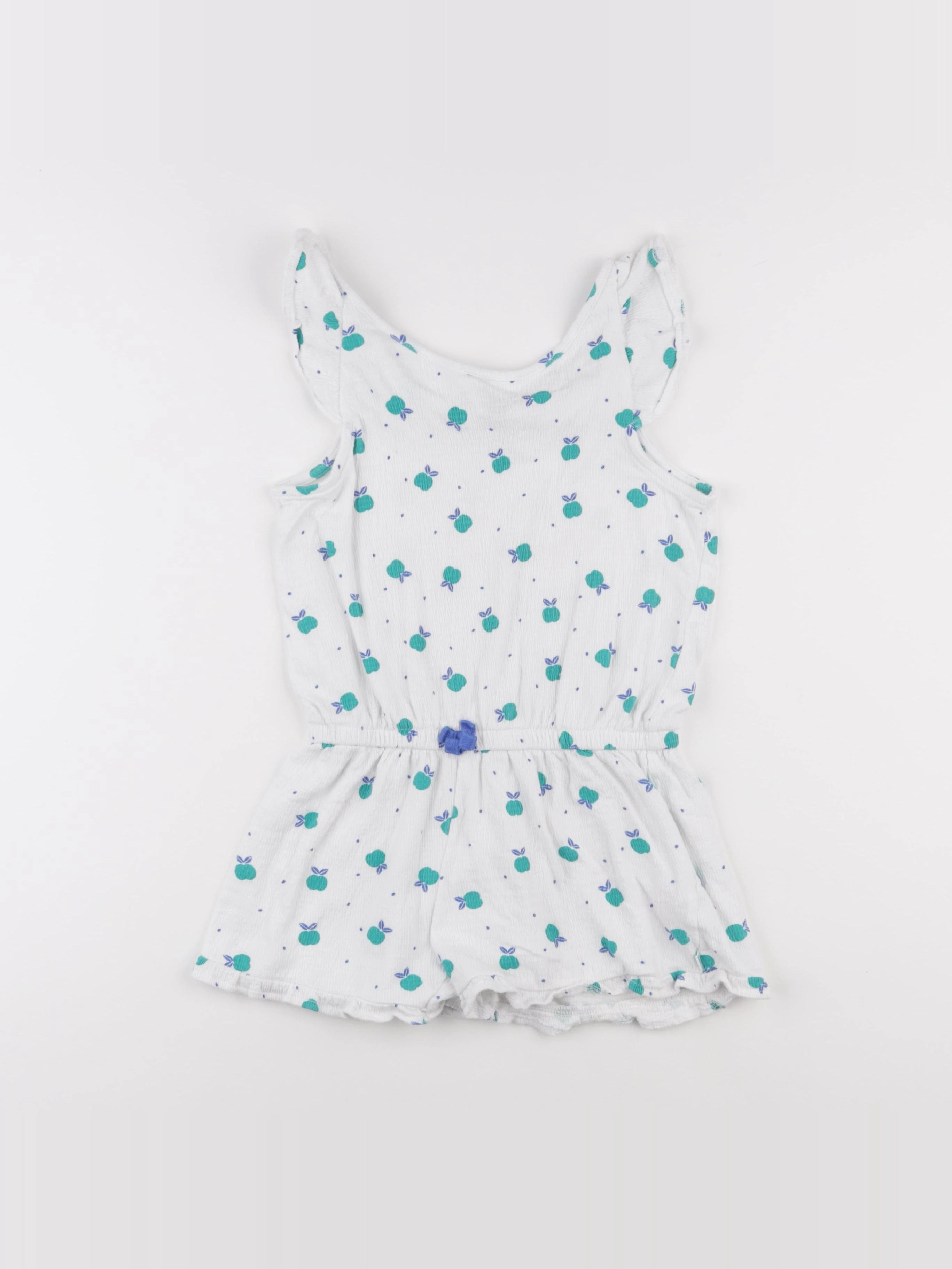 Okaidi - combinaison blanc, vert - 7 ans