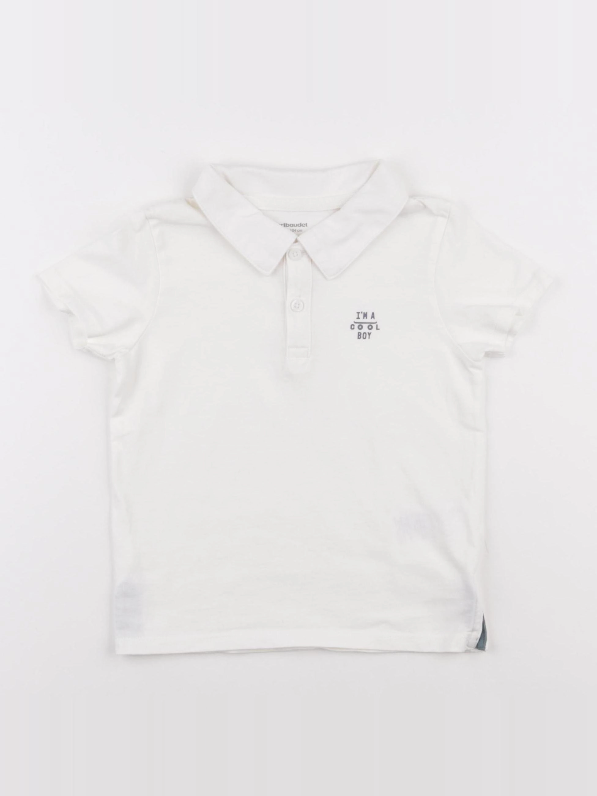 Vertbaudet - polo blanc - 4 ans