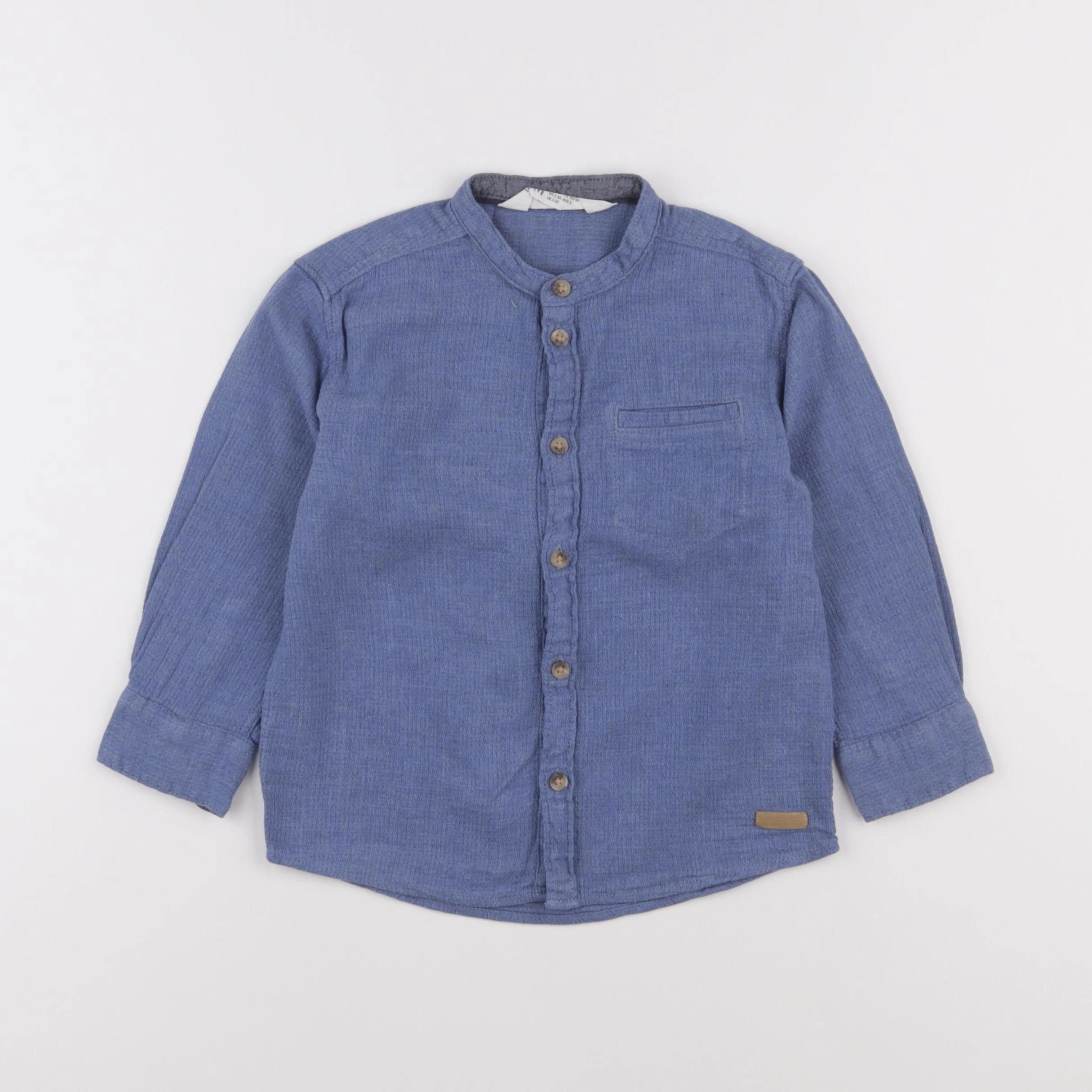 H&M - chemise bleu - 2/3 ans
