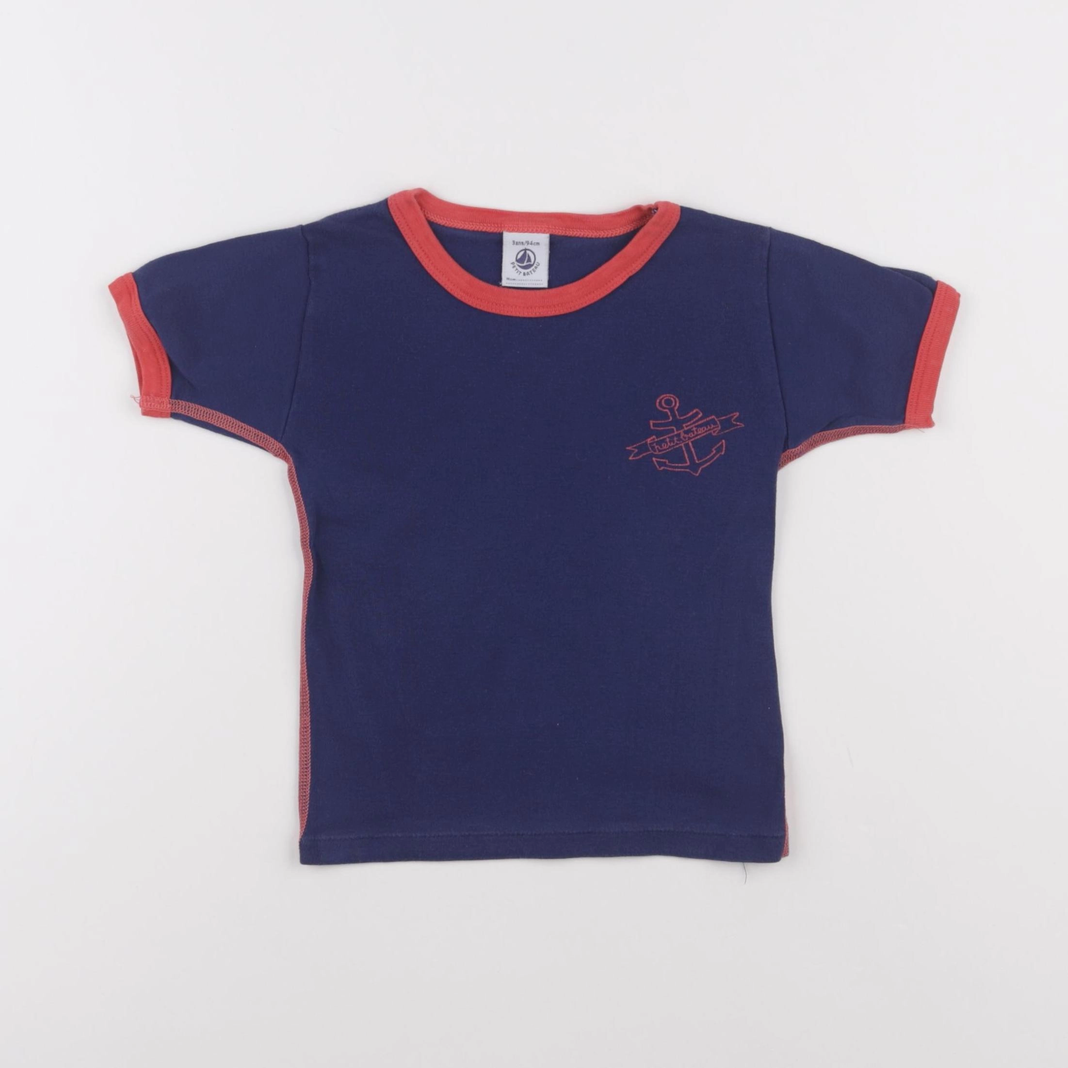 Petit Bateau - maillot de corps bleu - 3 ans