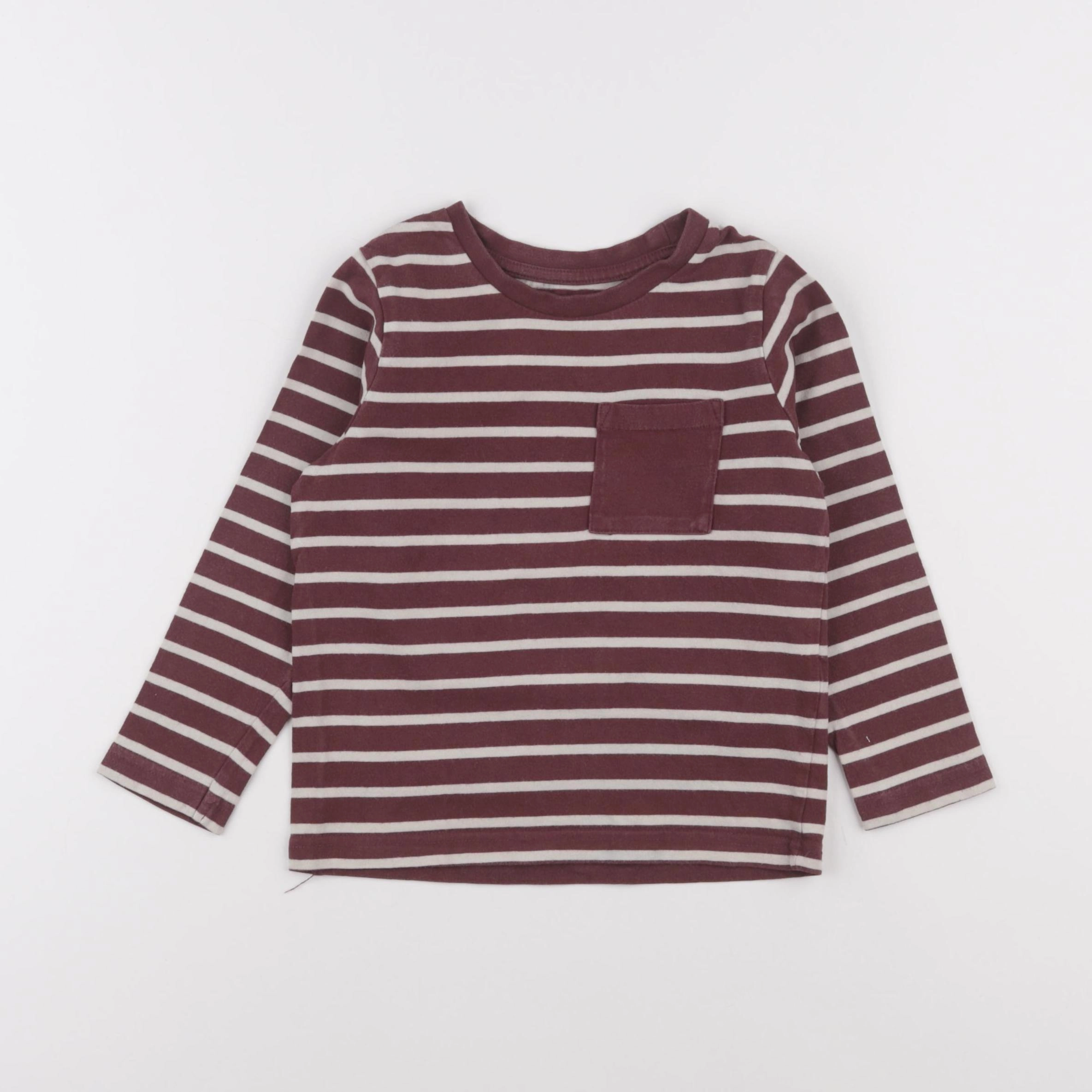 Vertbaudet - tee-shirt beige, rouge - 4 ans