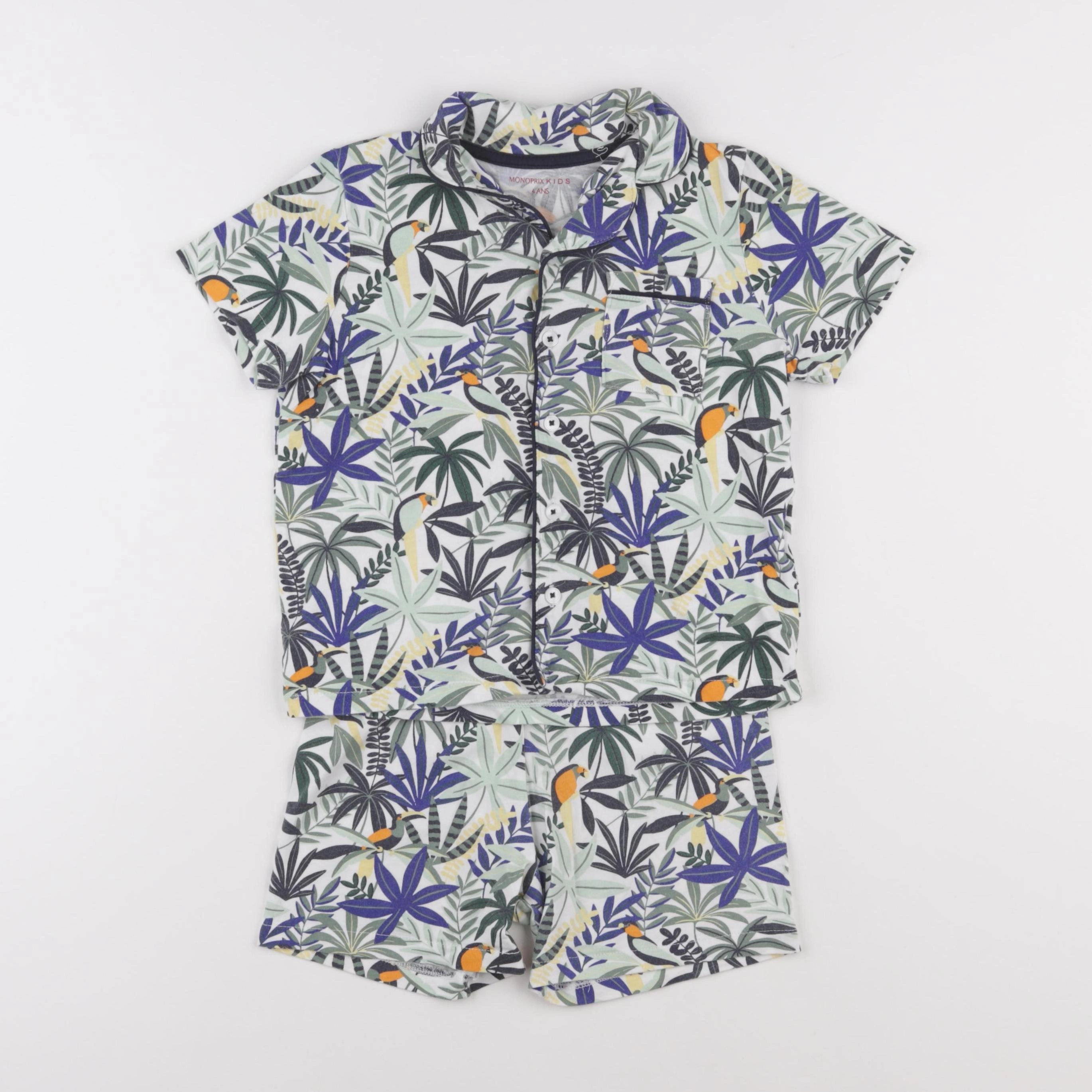 Monoprix - pyjama coton multicolore - 4 ans