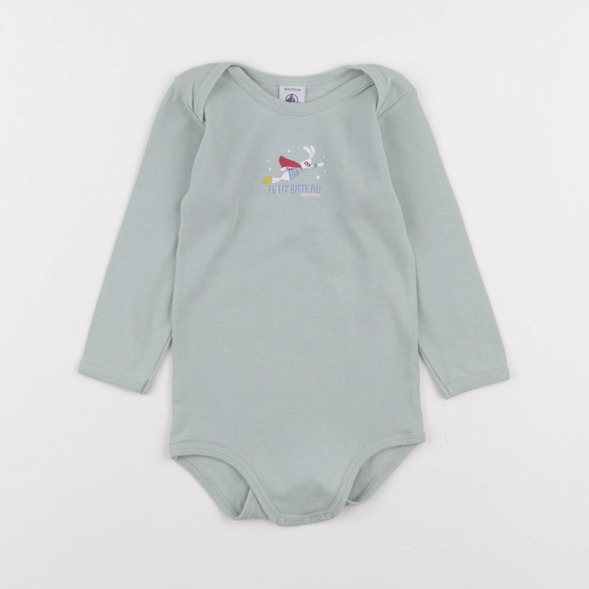 Petit Bateau - body vert - 18 mois