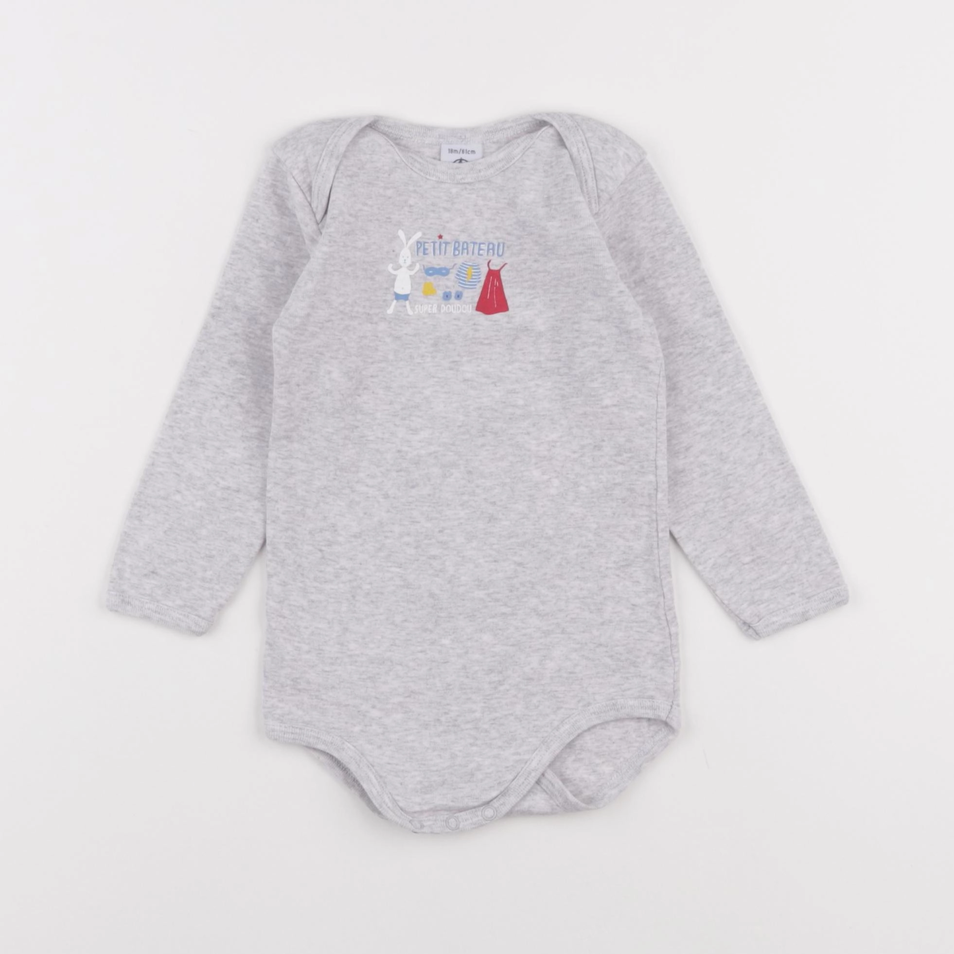 Petit Bateau - body gris - 18 mois