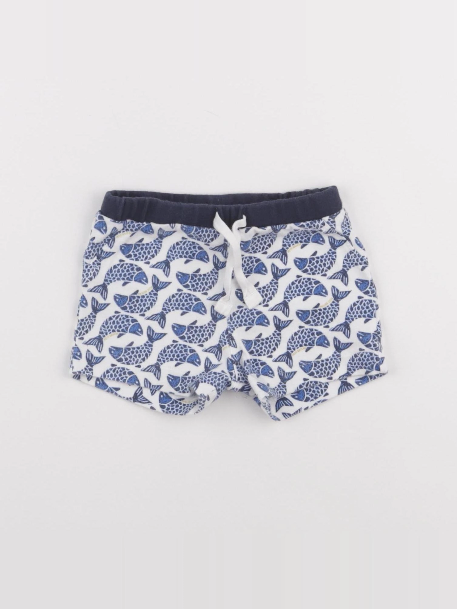 Petit Bateau - short blanc, bleu - 12 mois