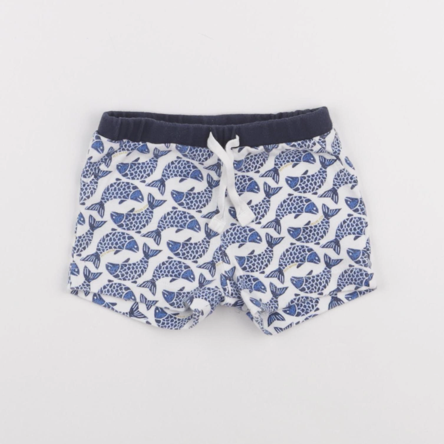 Petit Bateau - short blanc, bleu - 12 mois