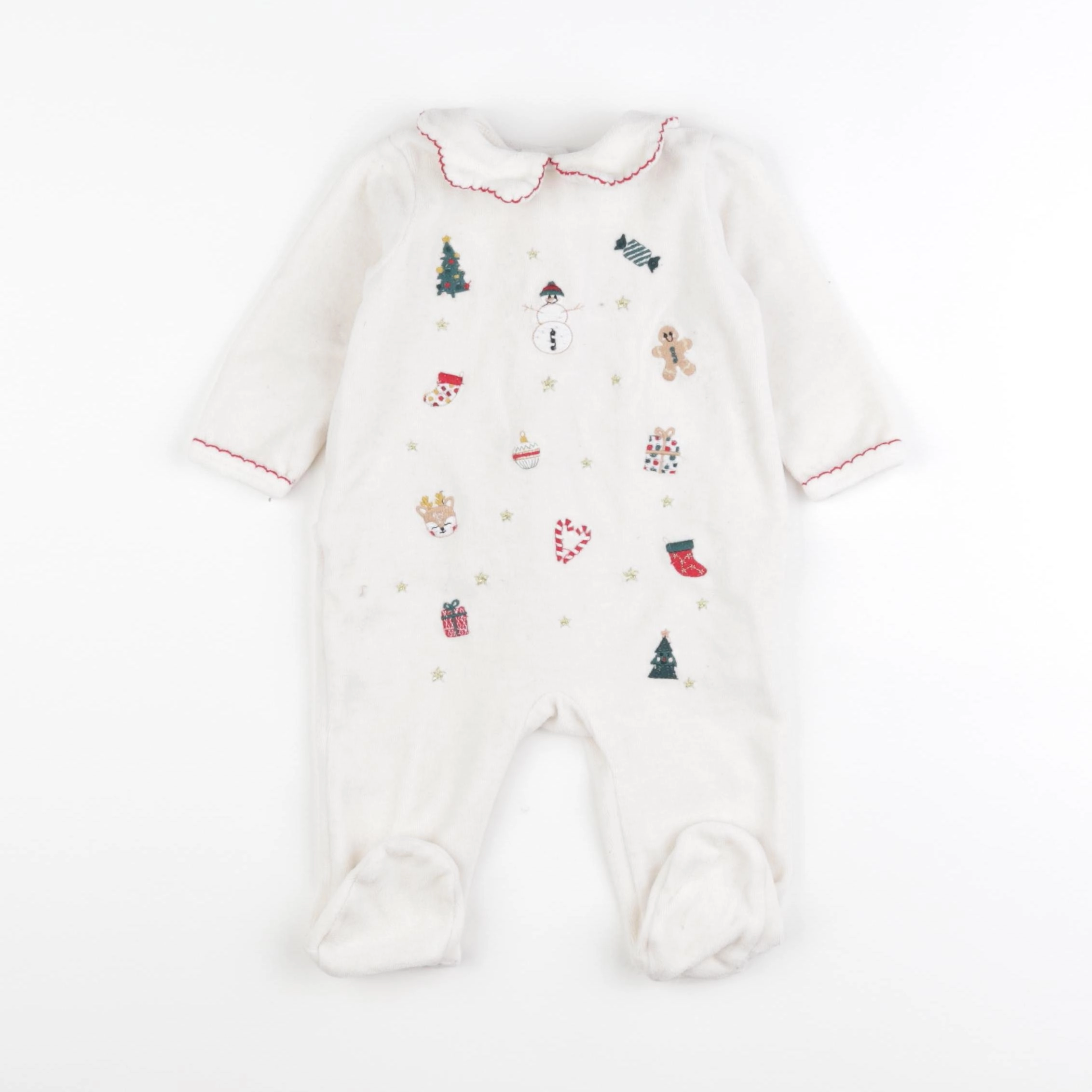 Vertbaudet - pyjama velours beige - 6 mois