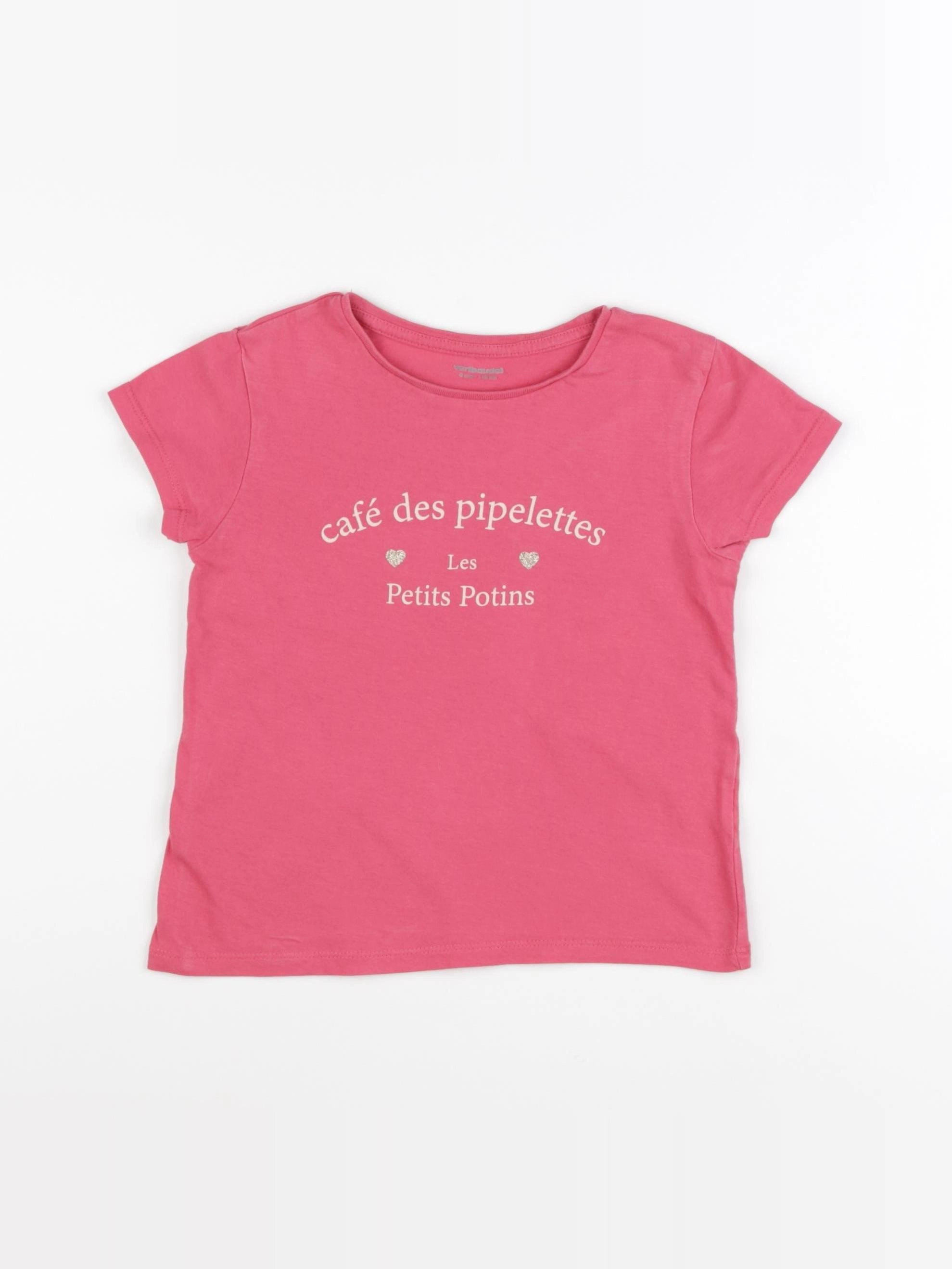 Vertbaudet - tee-shirt rose - 6 ans