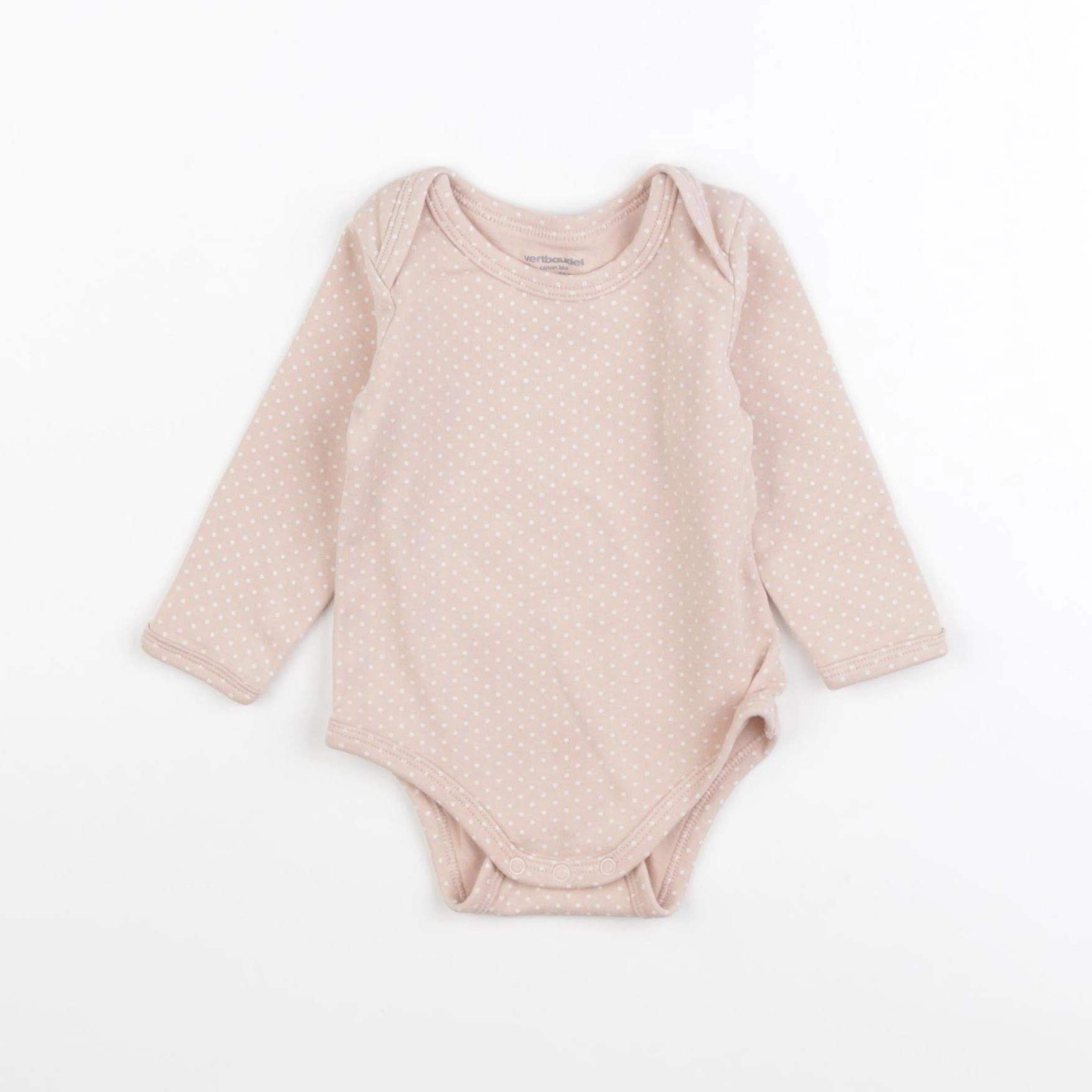 Vertbaudet - body rose - 9 mois