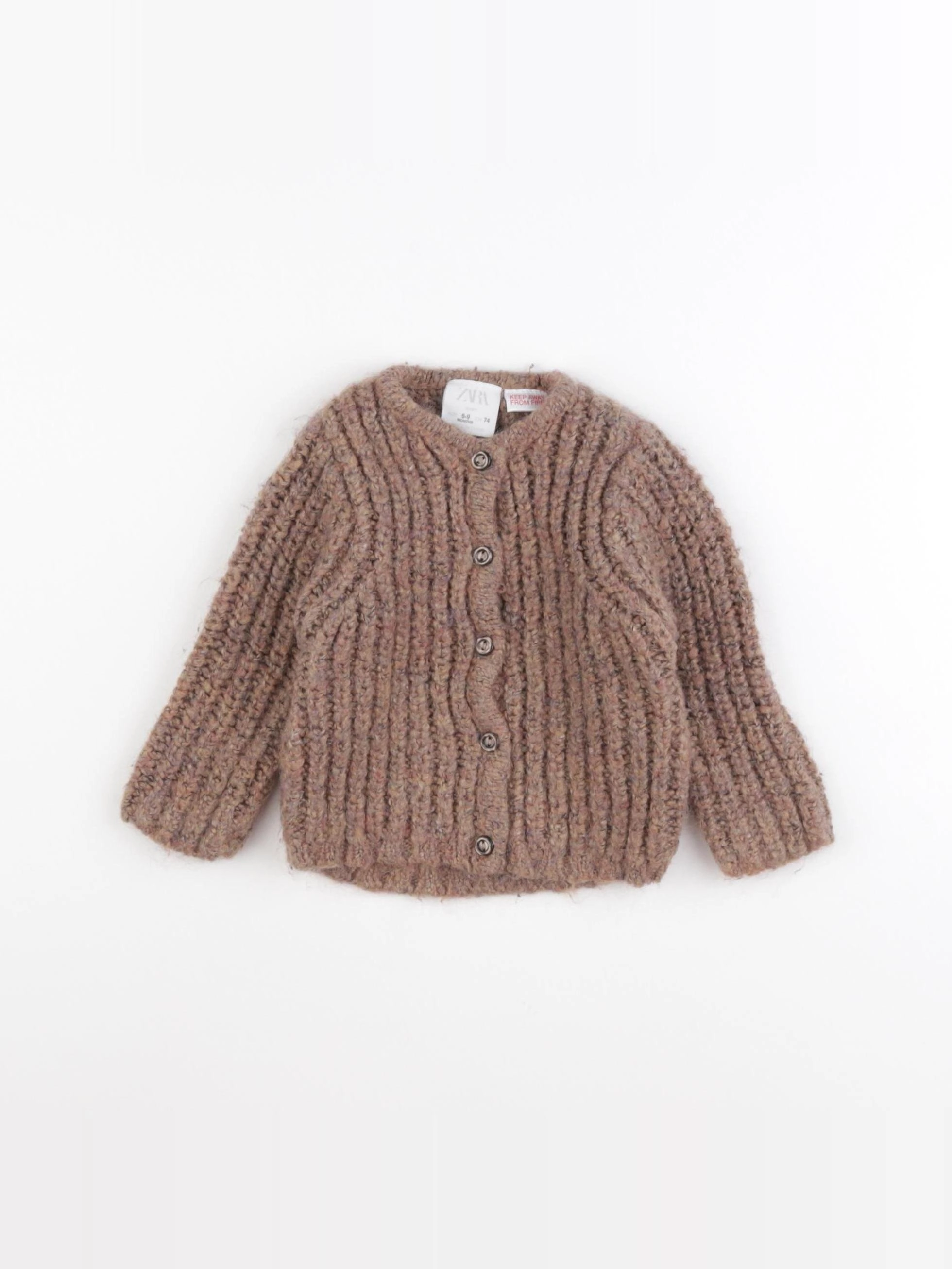 Zara - gilet marron - 6/9 mois