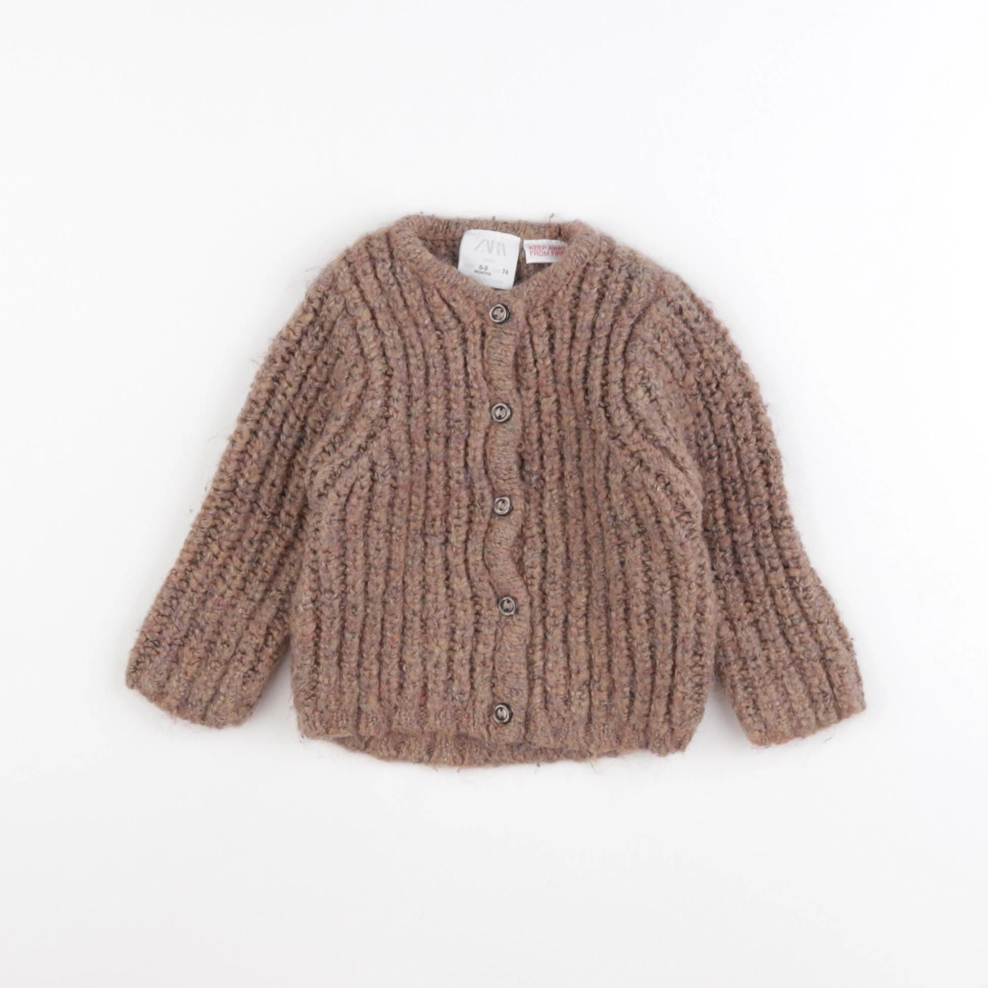 Zara - gilet marron - 6/9 mois