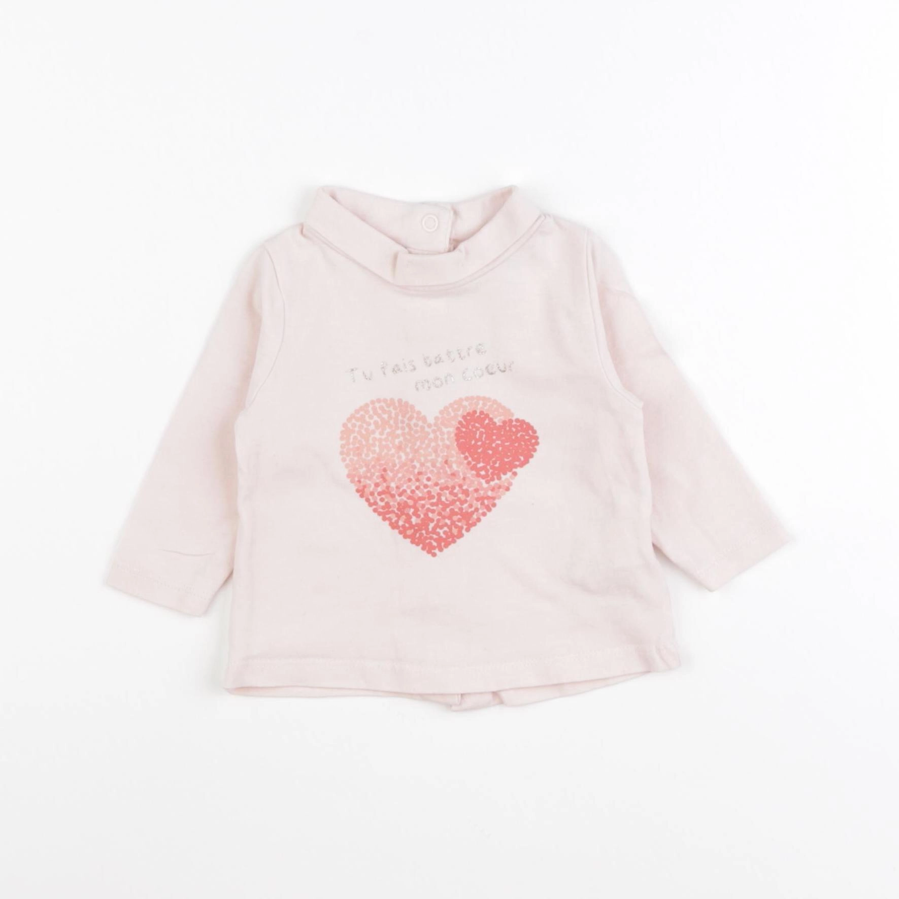 Tape à l'oeil - sous-pull rose - 3 mois