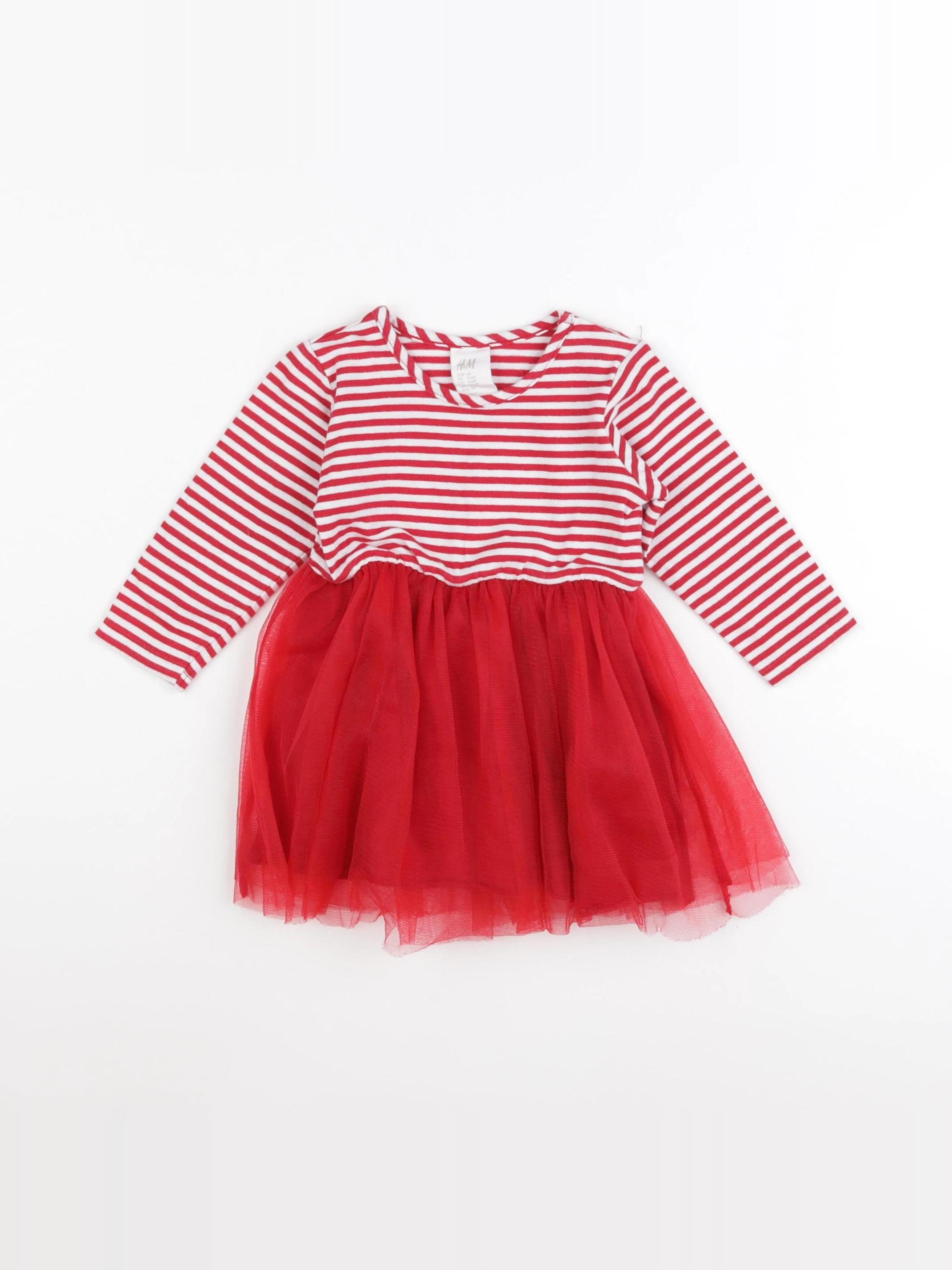 H&M - robe rouge - 3/6 mois
