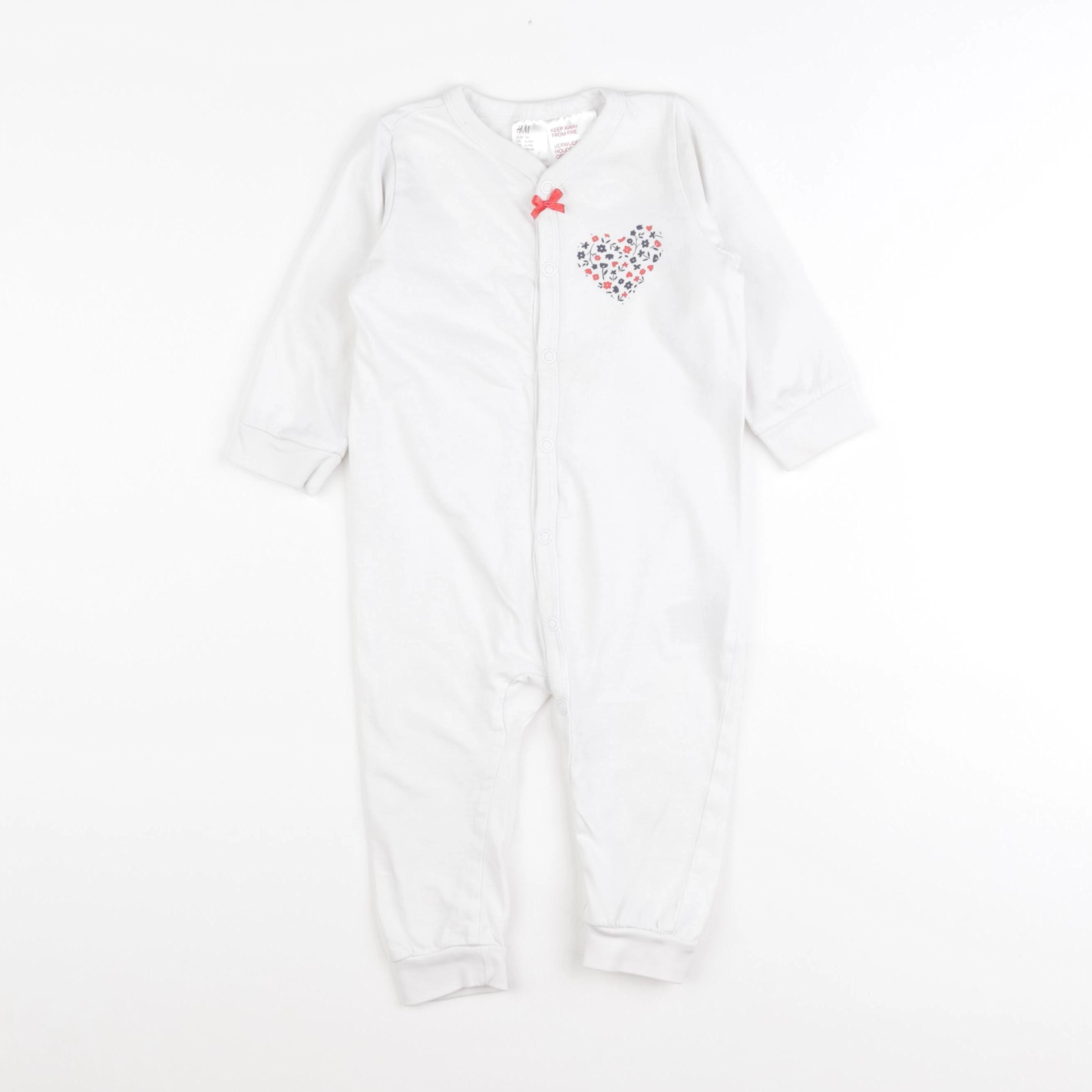 H&M - pyjama coton blanc - 6/9 mois