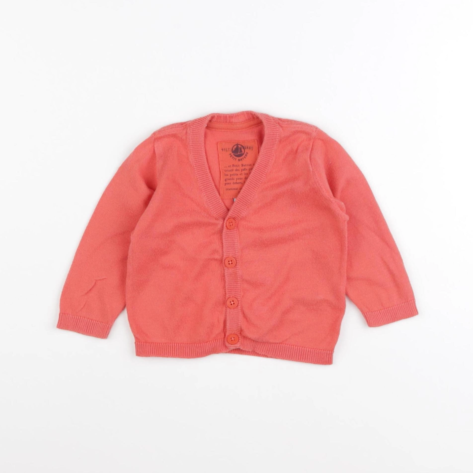 Petit Bateau - gilet orange - 12 mois