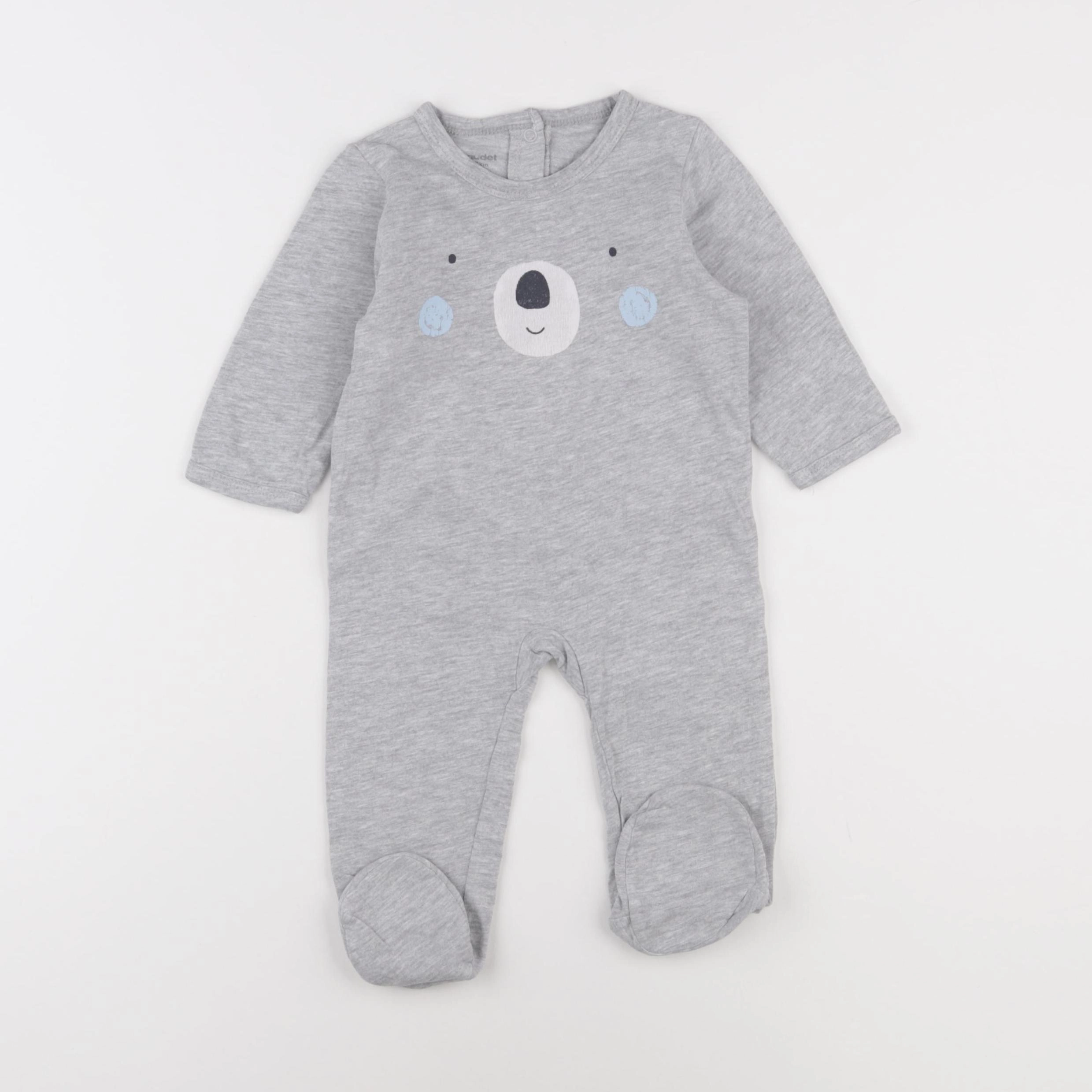 Vertbaudet - pyjama coton gris - 6 mois