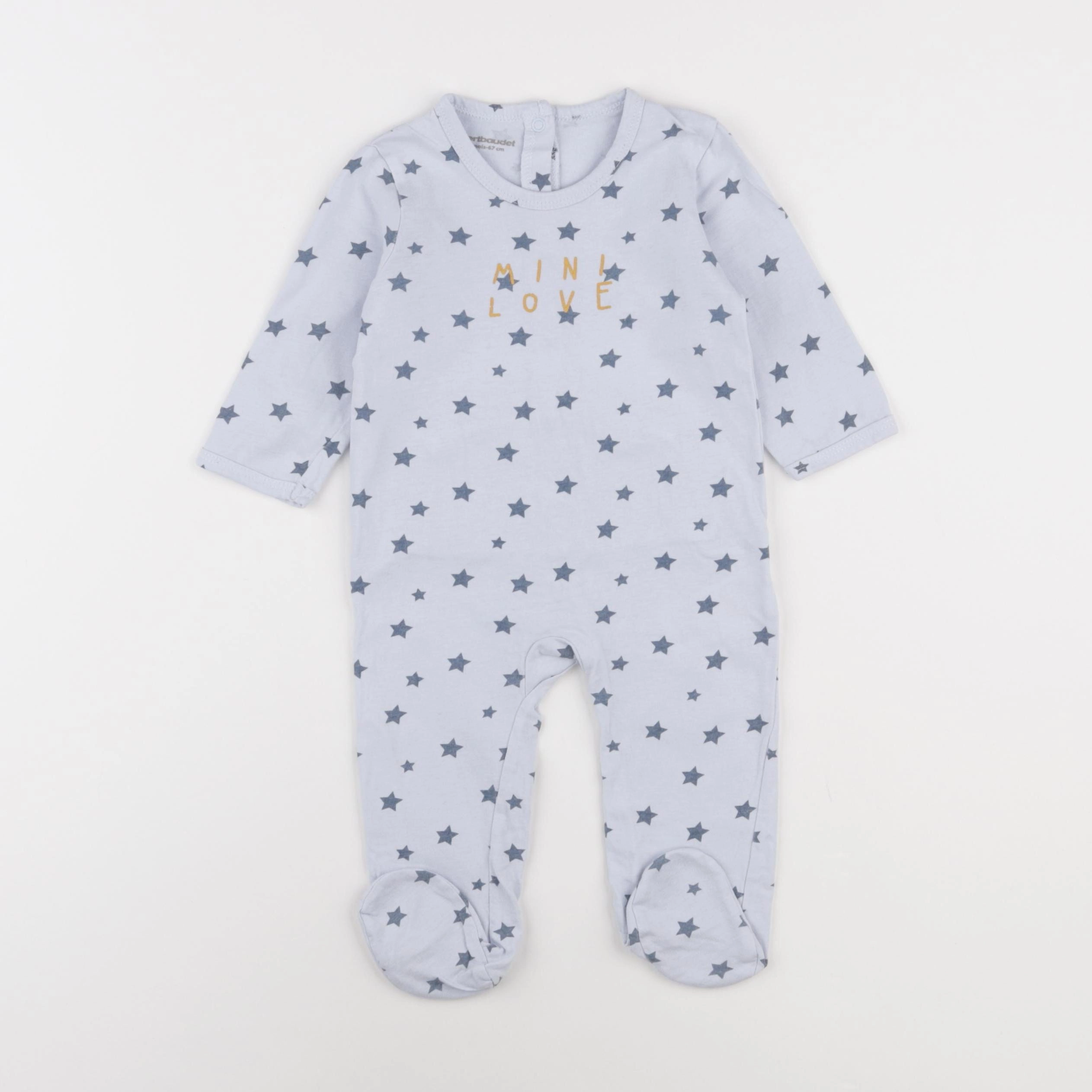 Vertbaudet - pyjama coton bleu - 6 mois