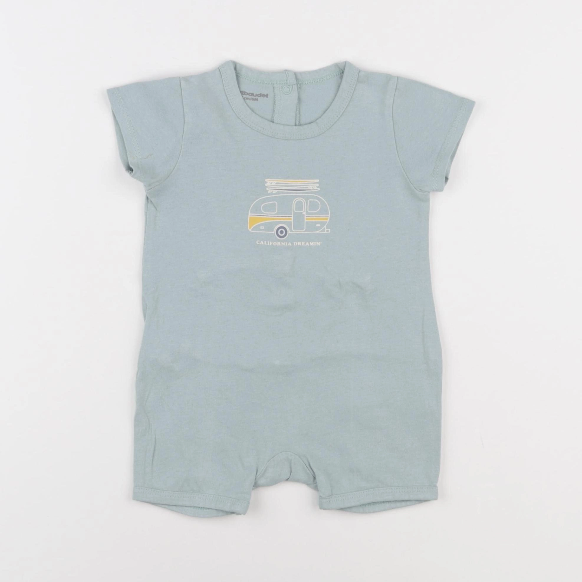 Vertbaudet - pyjama coton bleu - 6 mois